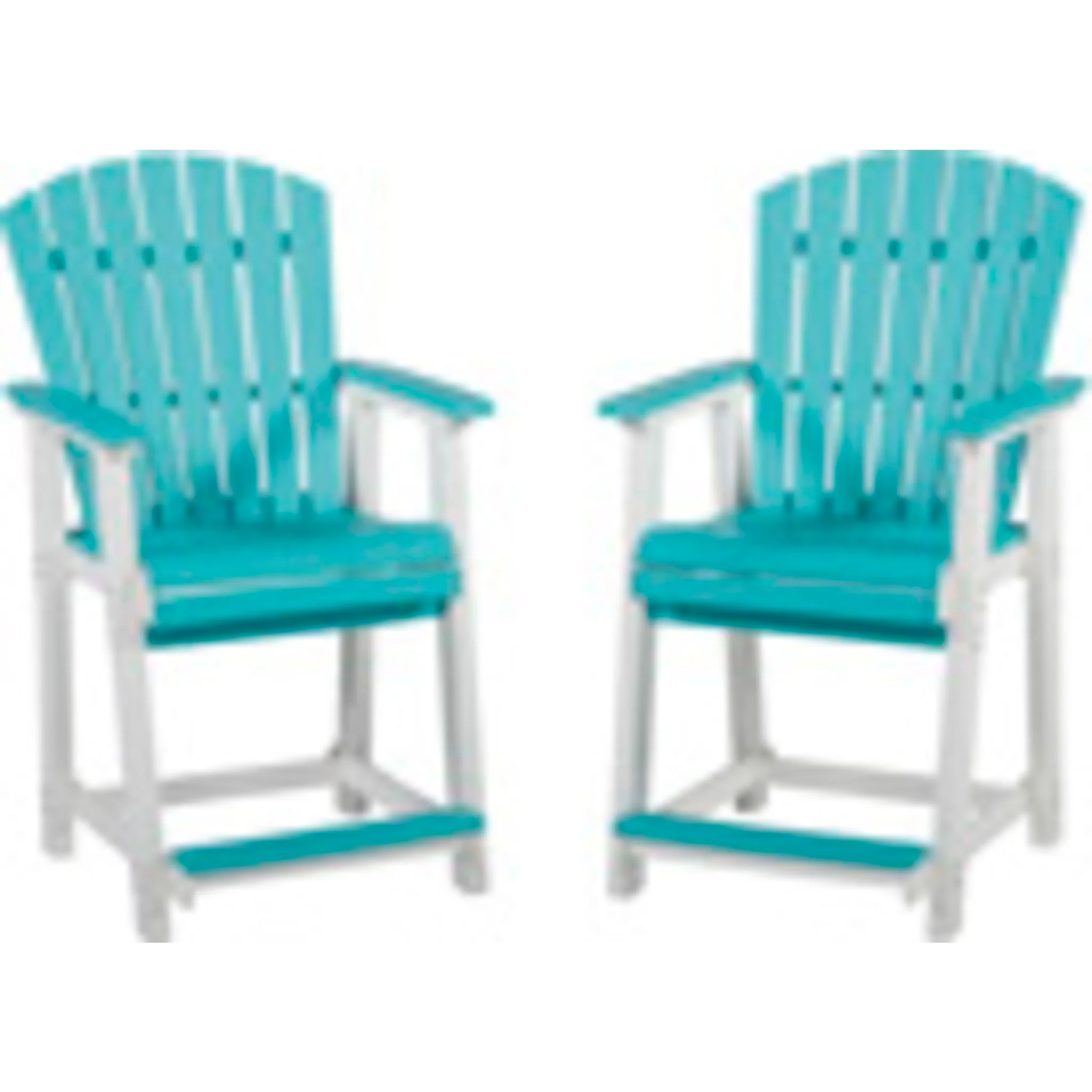 Eisely Outdoor Counter Height Stool (set of 2) - Turquoise/White - Image 8