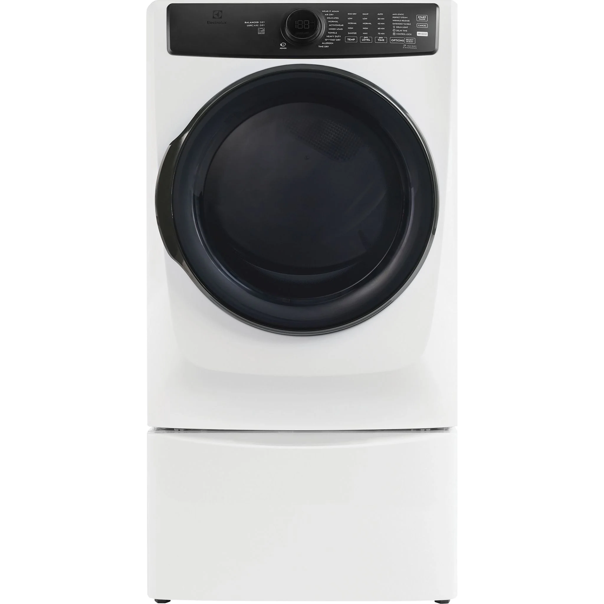 Electrolux Front Load Perfect Steam™ Electric Dryer with Balanced Dry™ and Instant Refresh – 8.0 Cu. Ft.- White (ELFE773CMW) - Image 8