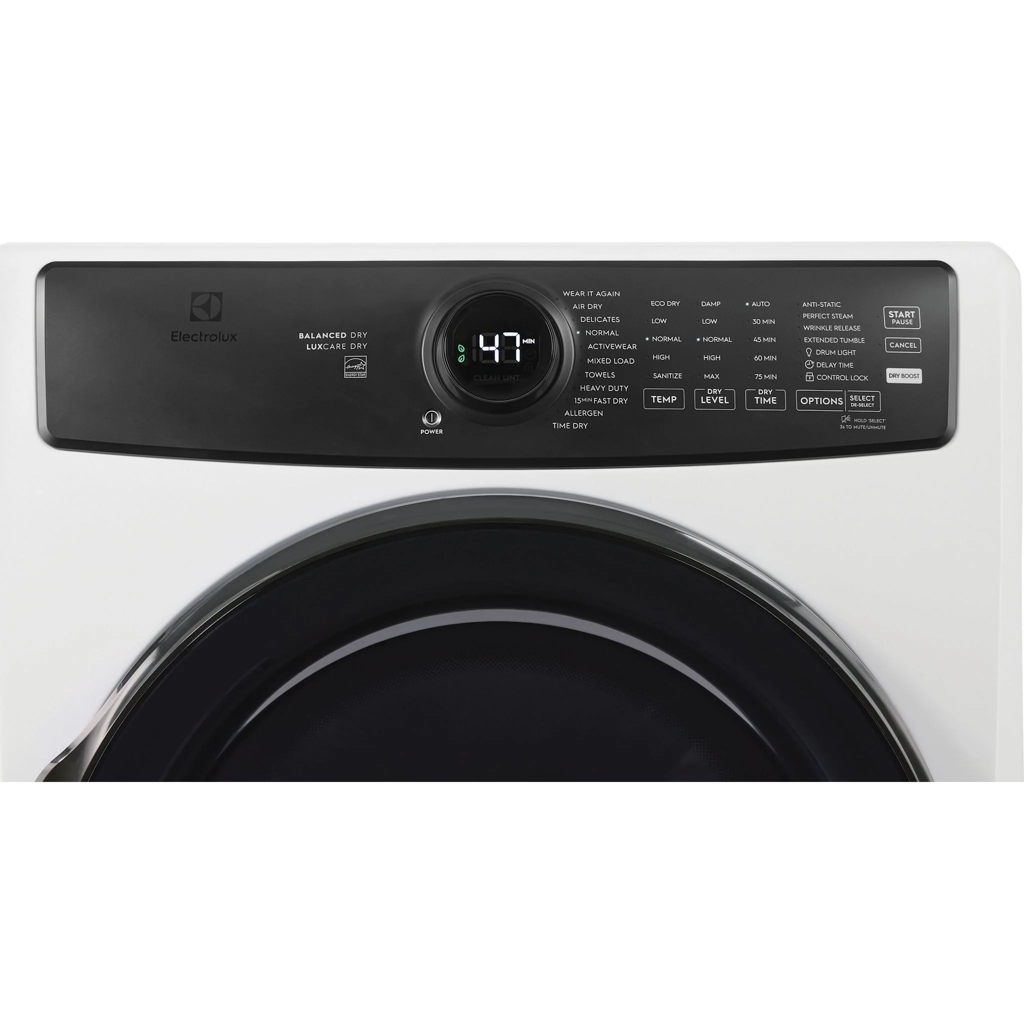 Electrolux Front Load Perfect Steam™ Gas Dryer with LuxCare® Dry and Instant Refresh – 8.0 Cu. Ft. - White (ELFG7738MW) - Image 4