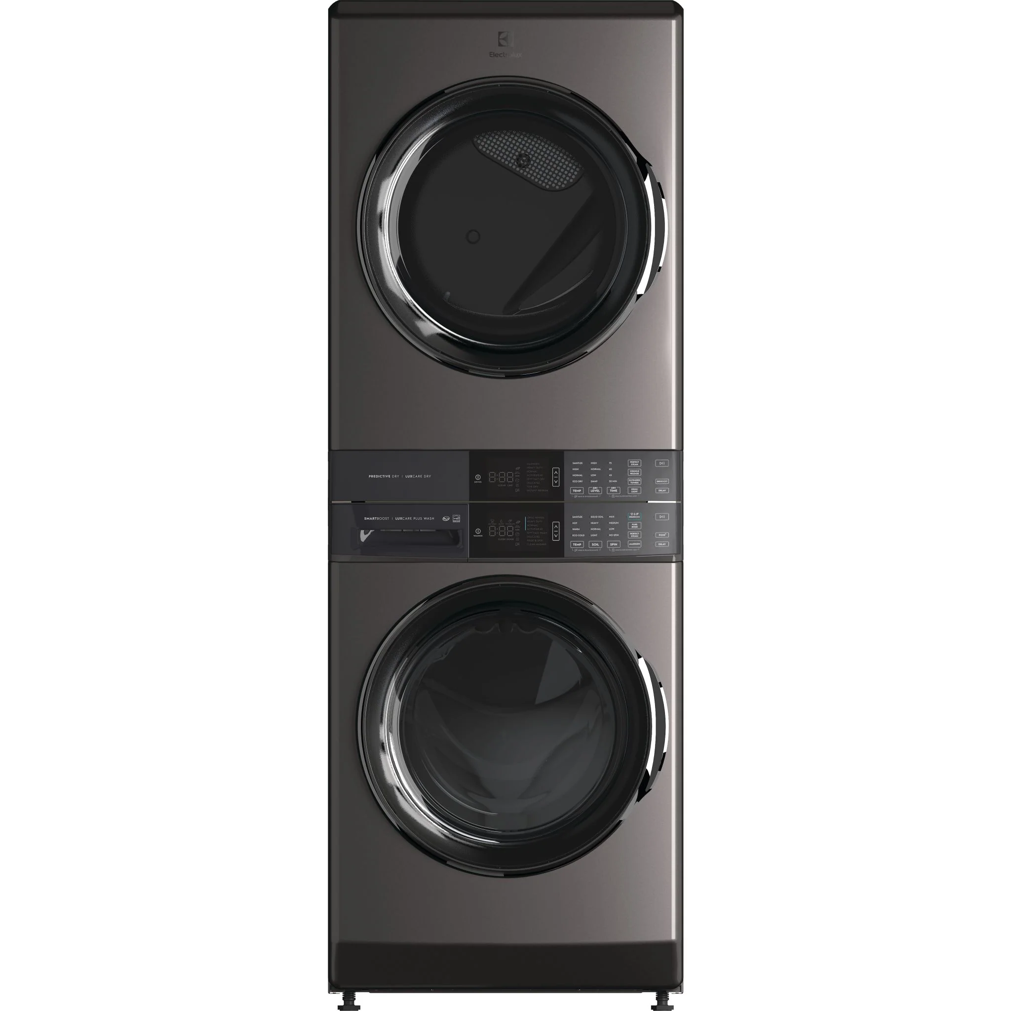 Electrolux Laundry Tower Single Unit Front Load 5.2 Cu. Ft. I.E.C Washer and 8 Cu. Ft. Electric Dryer - Black ( ELTE760CAT )
