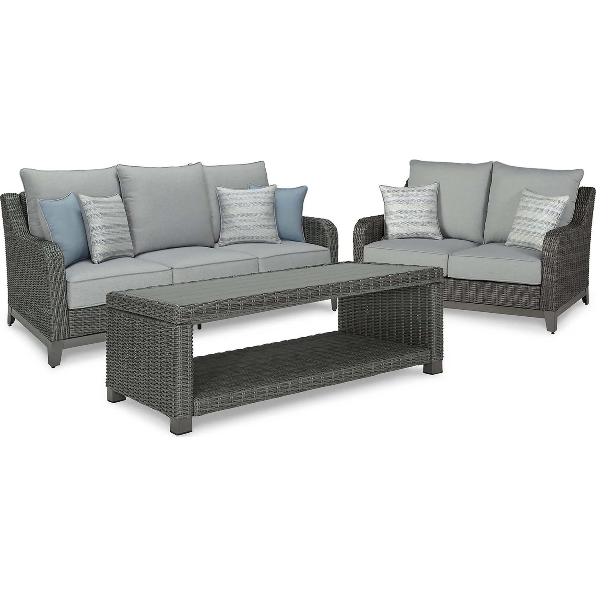 Elite Park 3 Piece Outdoor Seating - Gray