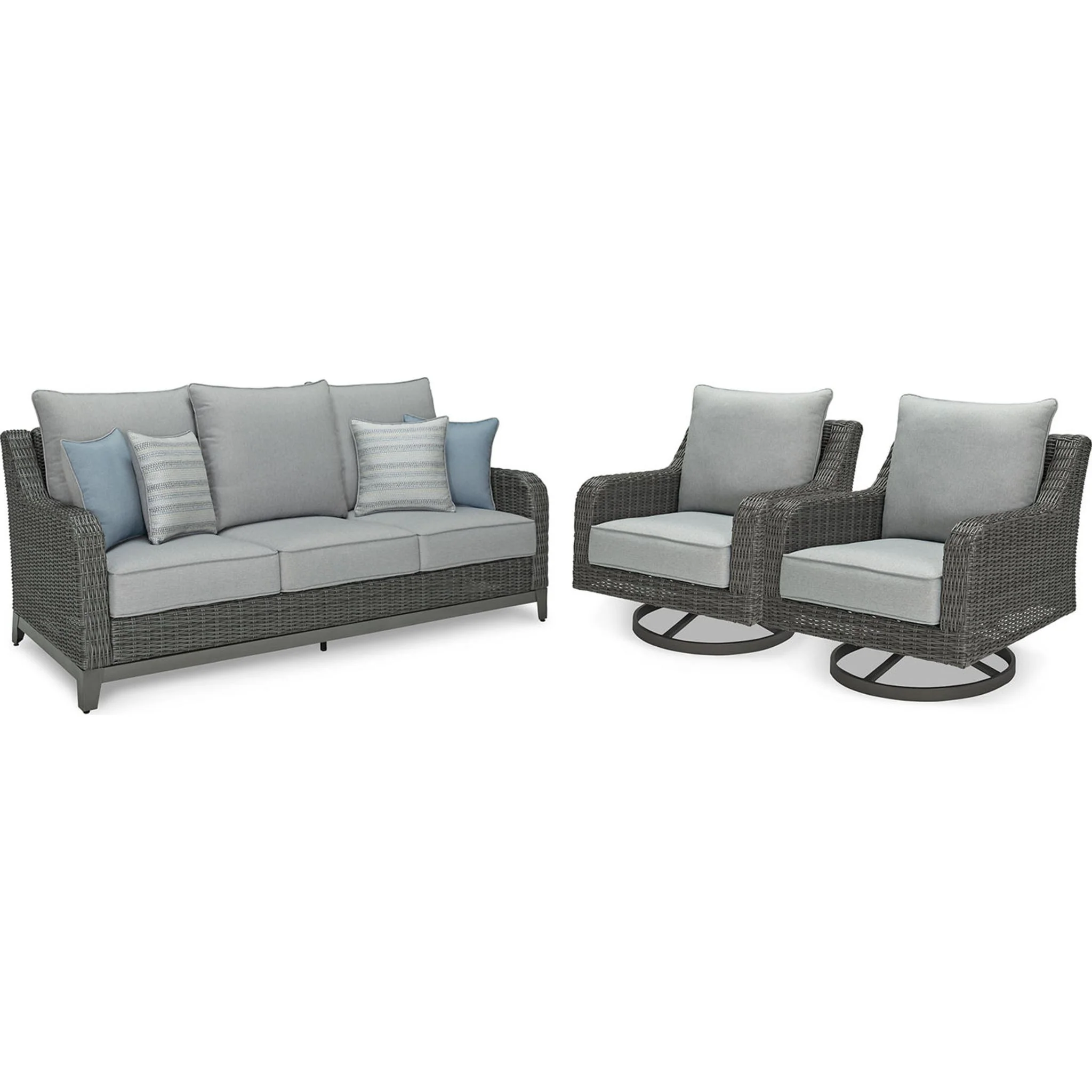 Elite Park 3 Piece Outdoor Seating - Gray - Image 6