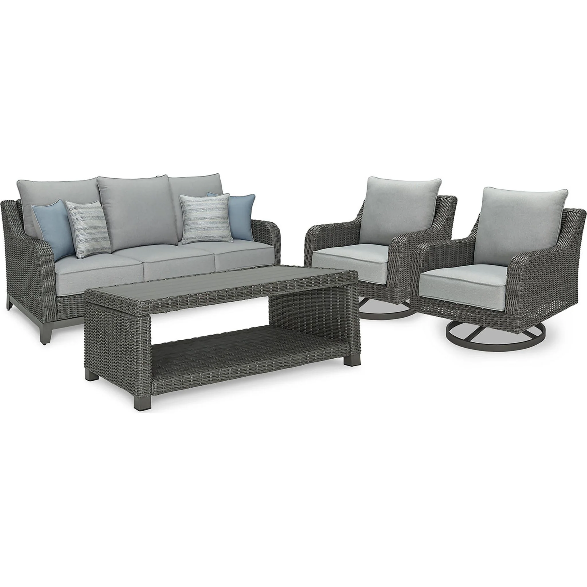 Elite Park 4 Piece Outdoor Seating - Gray - Image 7