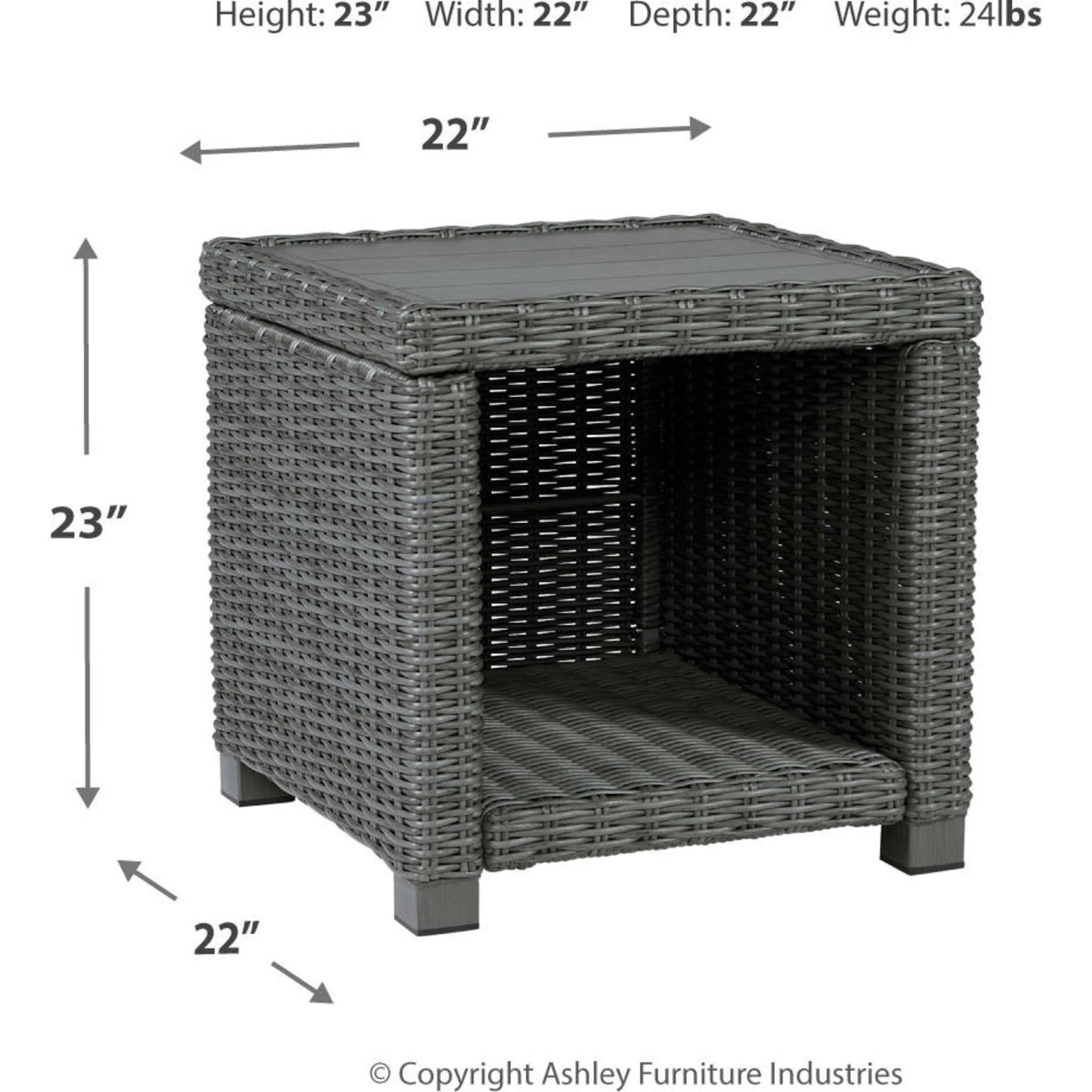 Elite Park Outdoor End Table - Gray - Image 10