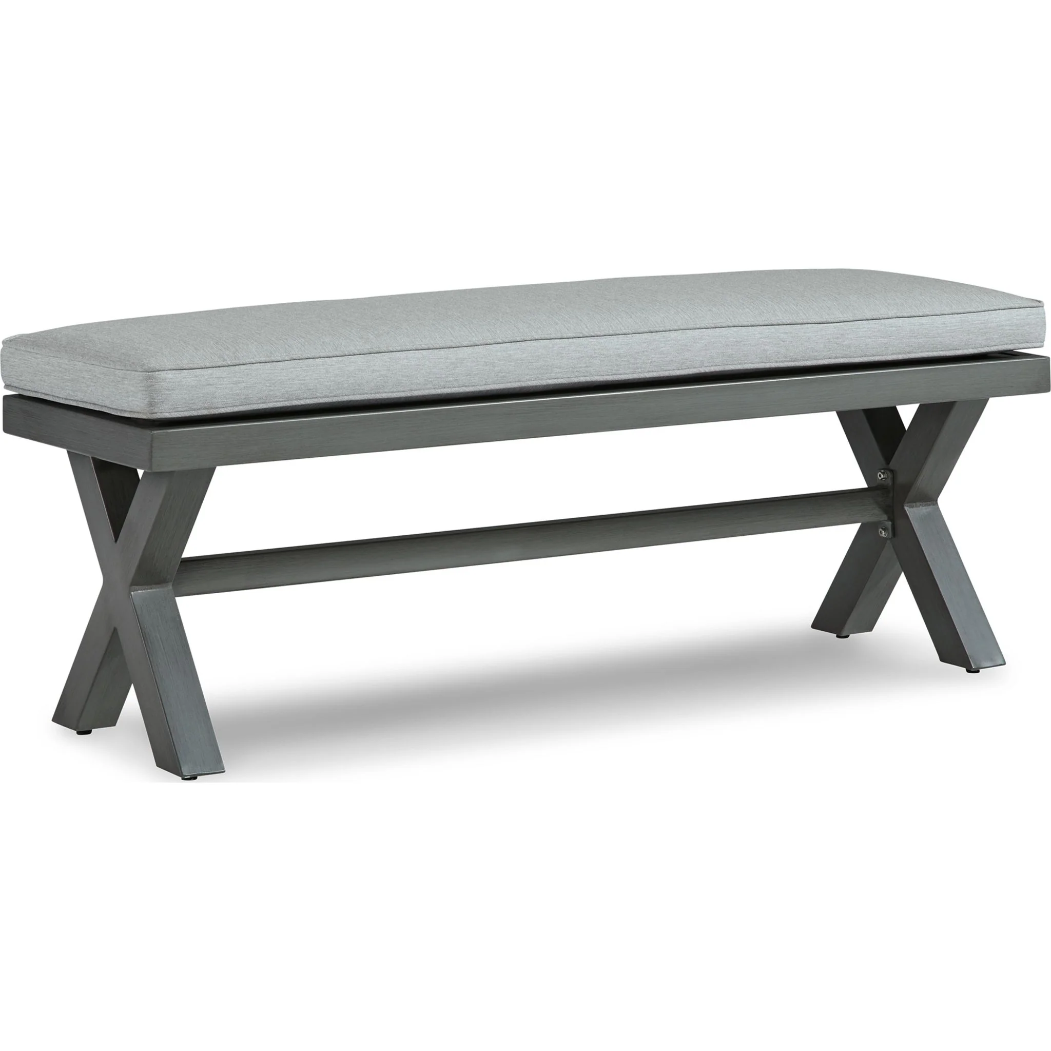 Elite Park Outdoor Bench with Cushion - Gray