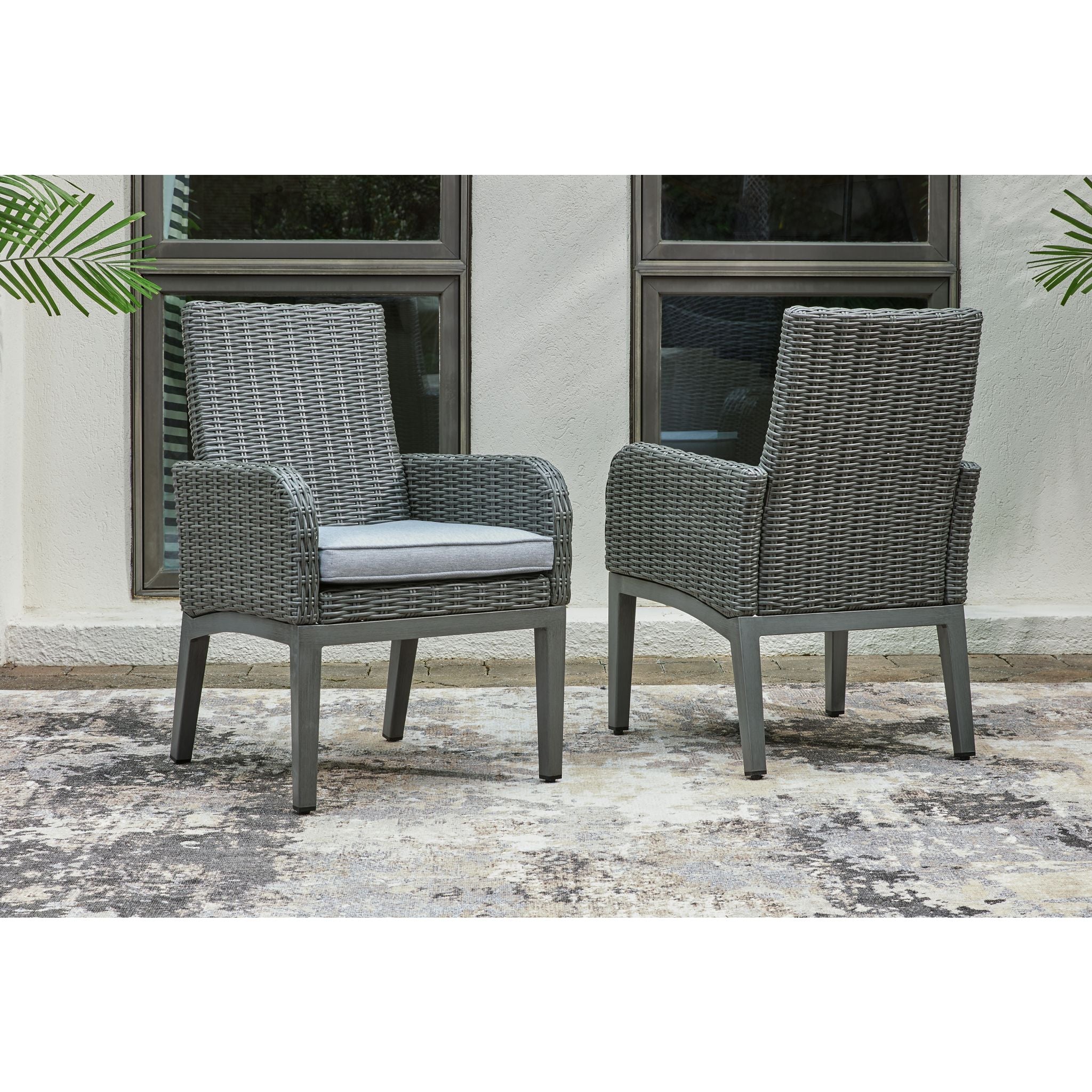 Elite Park Outdoor Arm Chair with Cushion (set of 2) - Gray - Image 2
