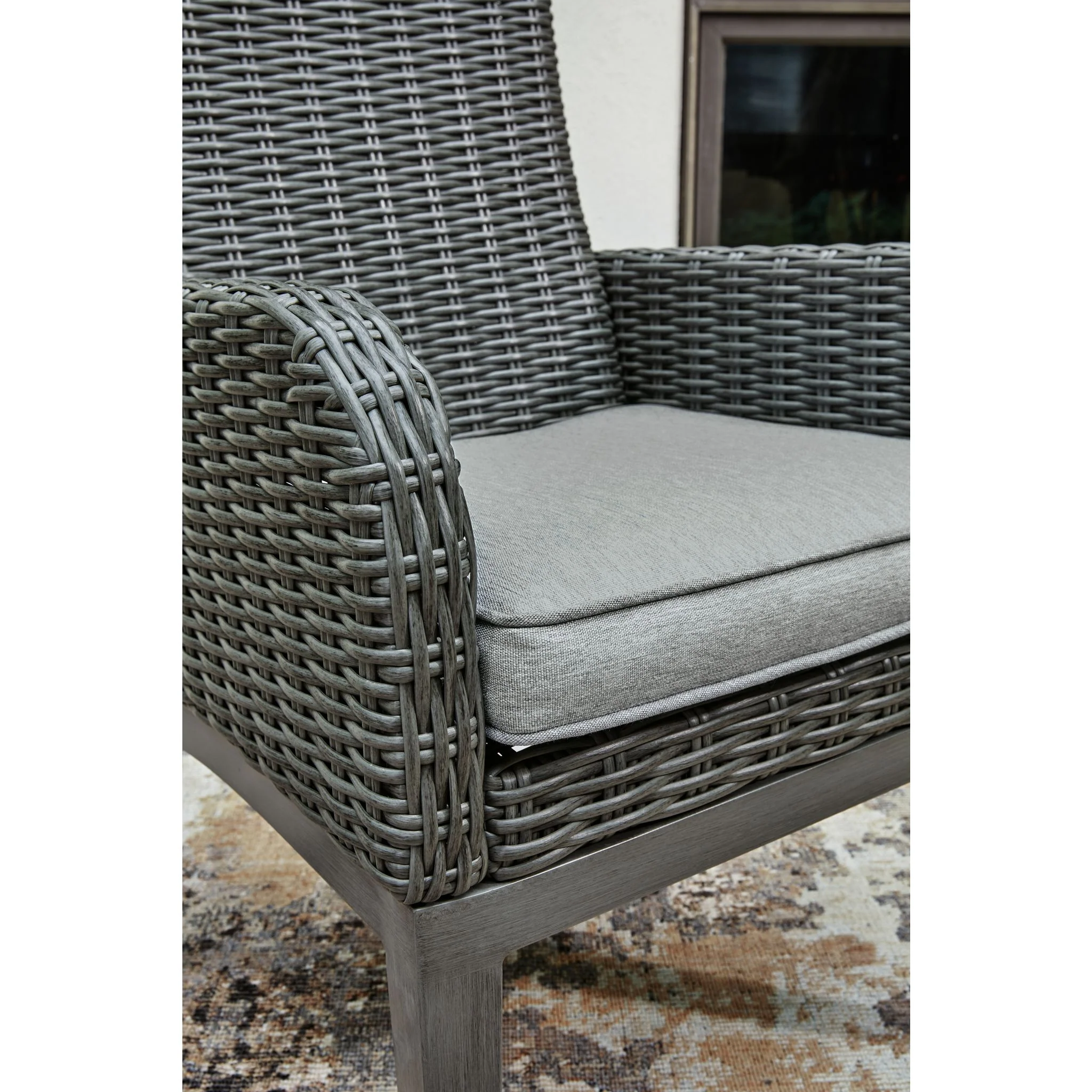 Elite Park Outdoor Arm Chair with Cushion (set of 2) - Gray - Image 7
