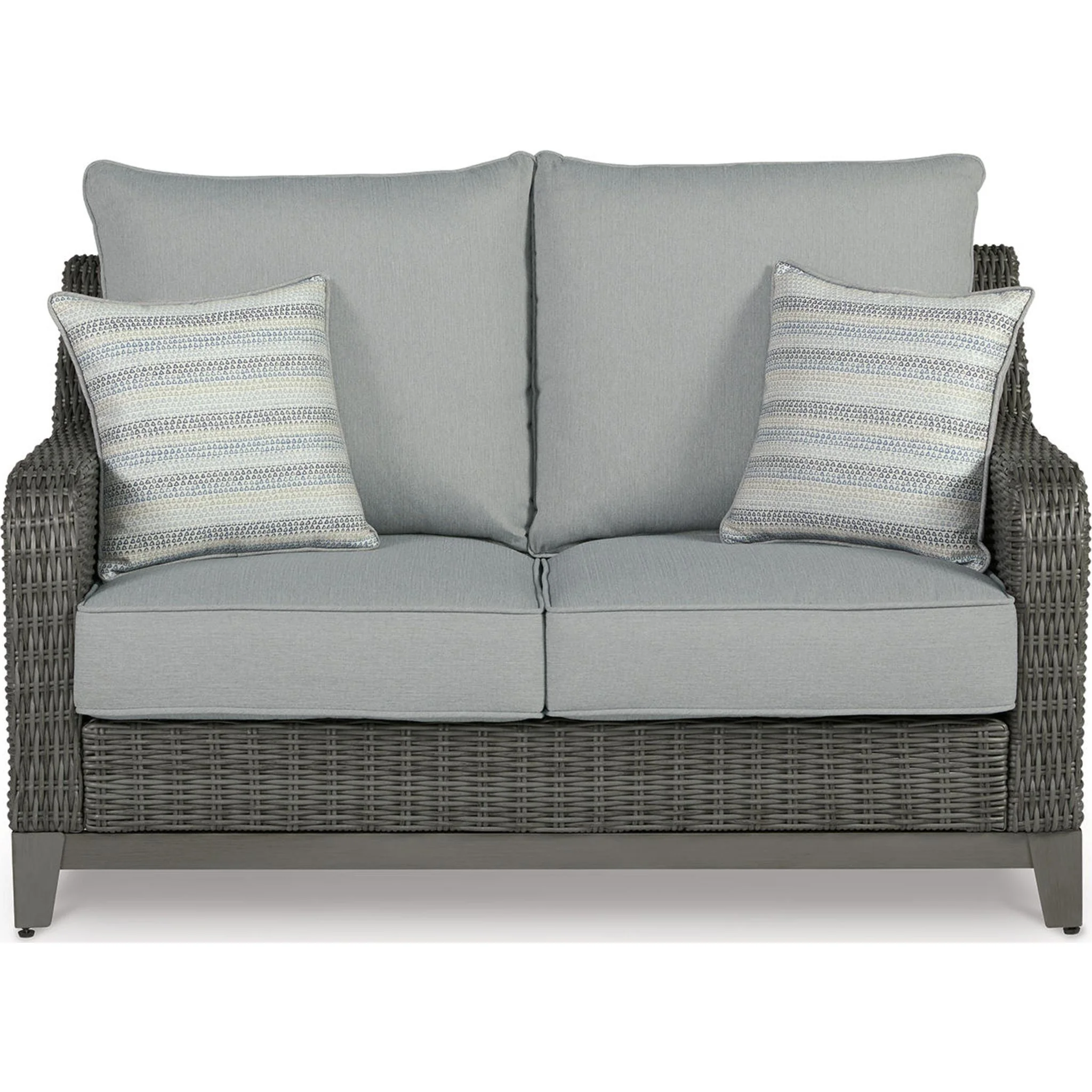 Elite Park Outdoor Loveseat with Cushion - Gray - Image 16
