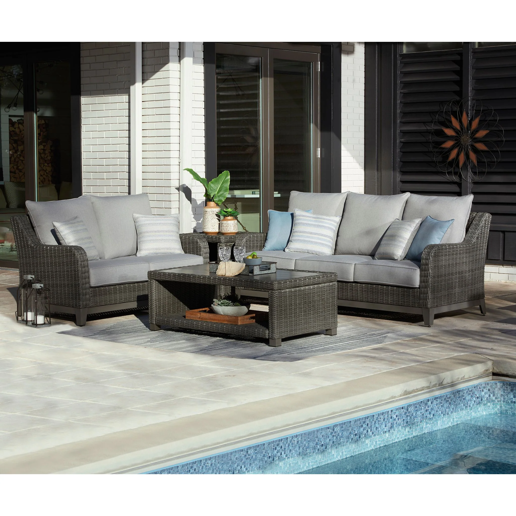 Elite Park Outdoor Sofa with Cushion - Gray - Image 8