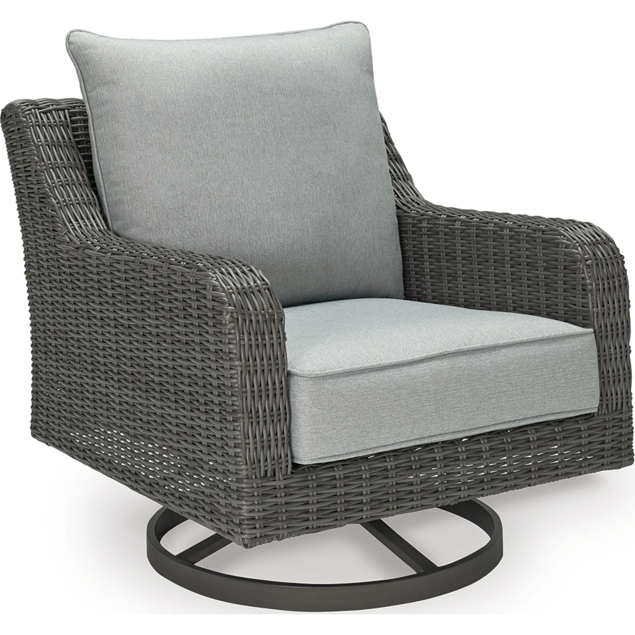 Elite Park Outdoor Swivel Lounge Chair with Cushion - Gray - Image 4