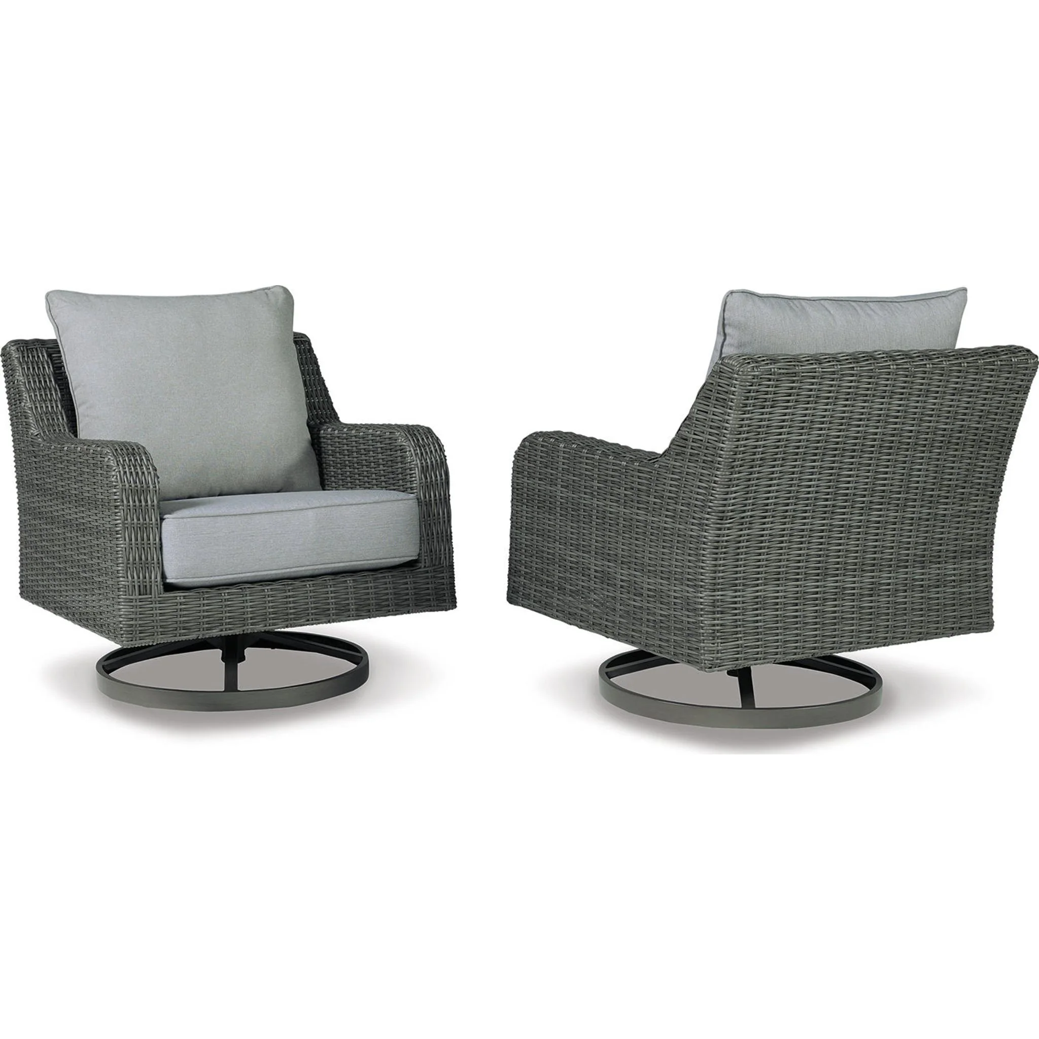 Elite Park Outdoor Swivel Lounge Chair with Cushion - Gray - Image 7