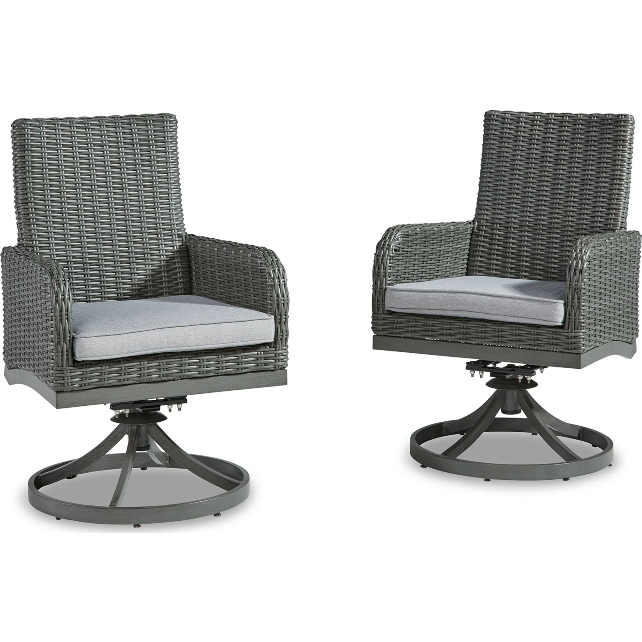 Elite Park Outdoor Swivel Chair w/Cushion (set of 2) - Gray