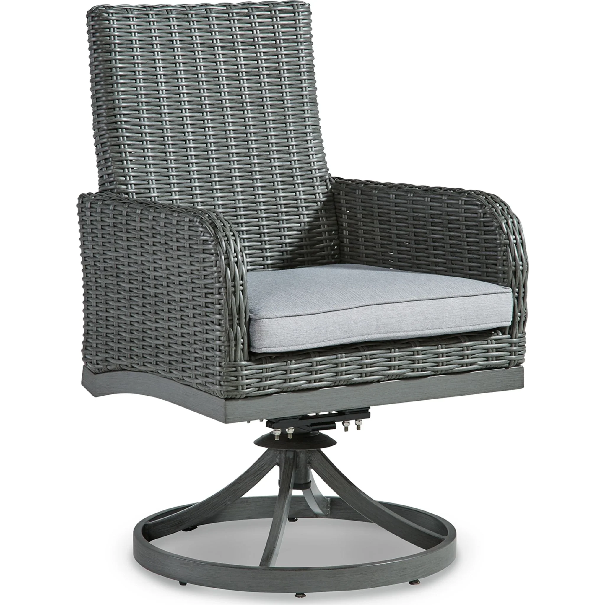 Elite Park Outdoor Swivel Chair w/Cushion (set of 2) - Gray - Image 3