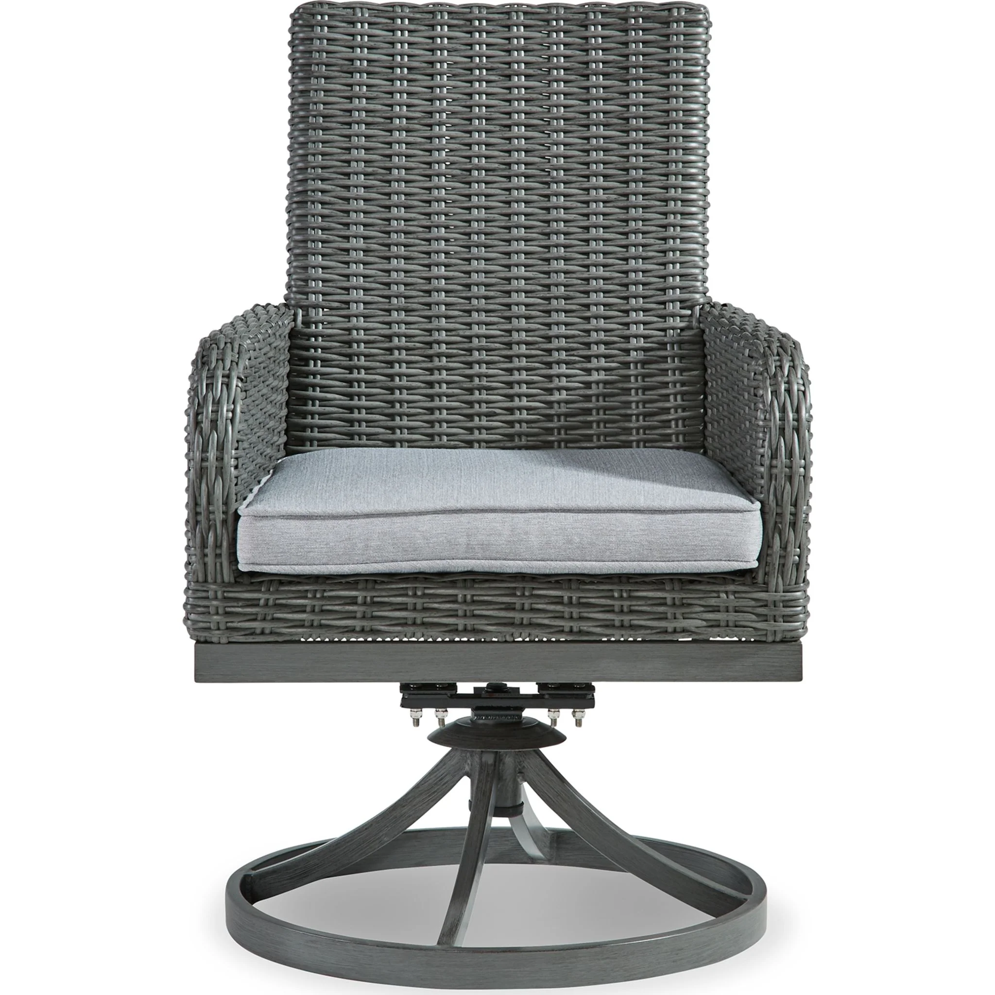 Elite Park Outdoor Swivel Chair w/Cushion (set of 2) - Gray - Image 4