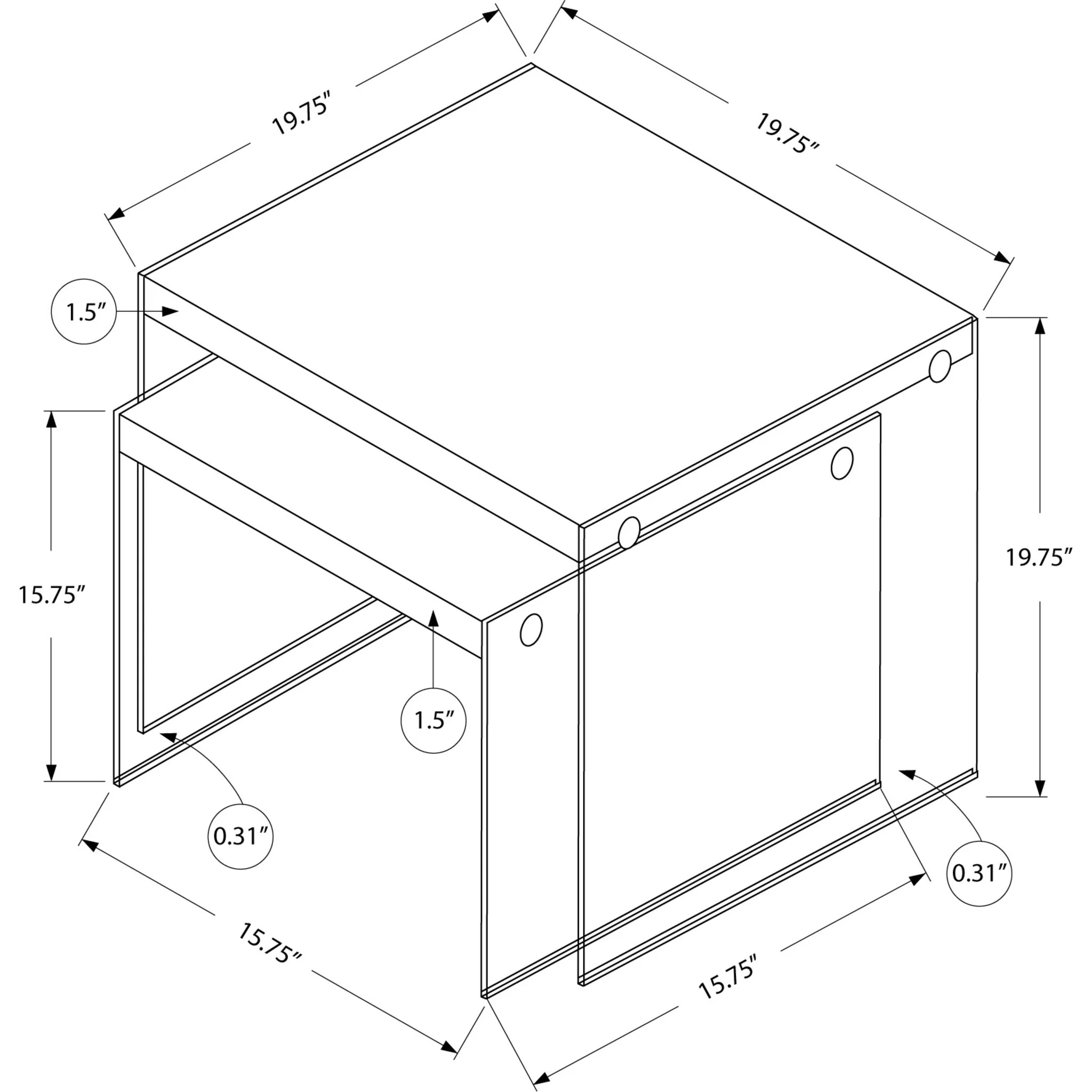Elle Nesting Table - White - Image 5