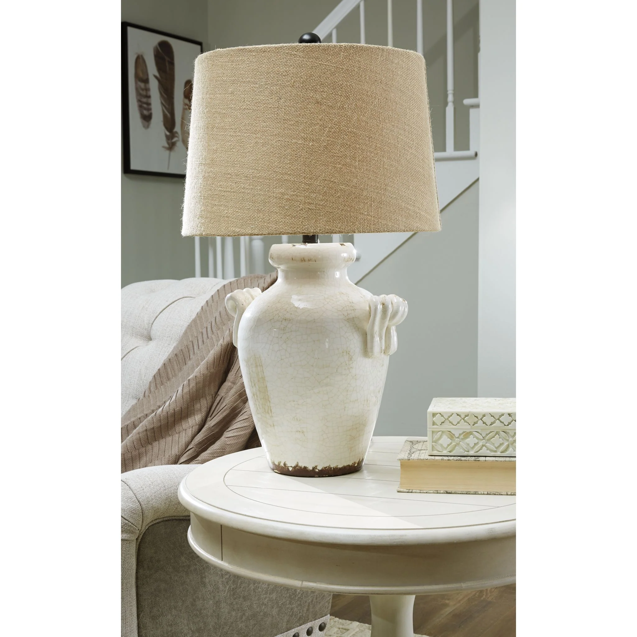 Emelda Table Lamp - Cream 27.25" - Image 3