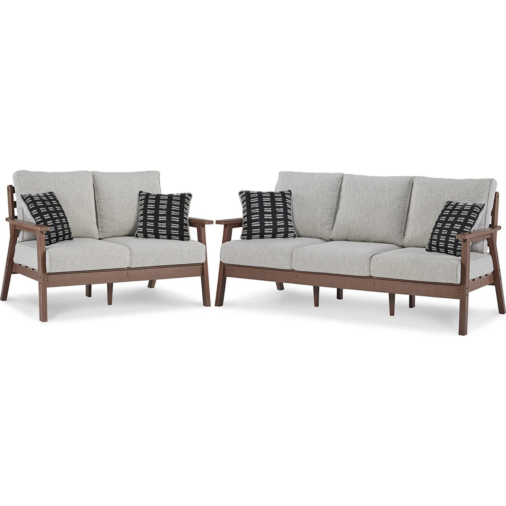 Emmeline 2 Piece Outdoor Seating - Brown/Beige - Image 2