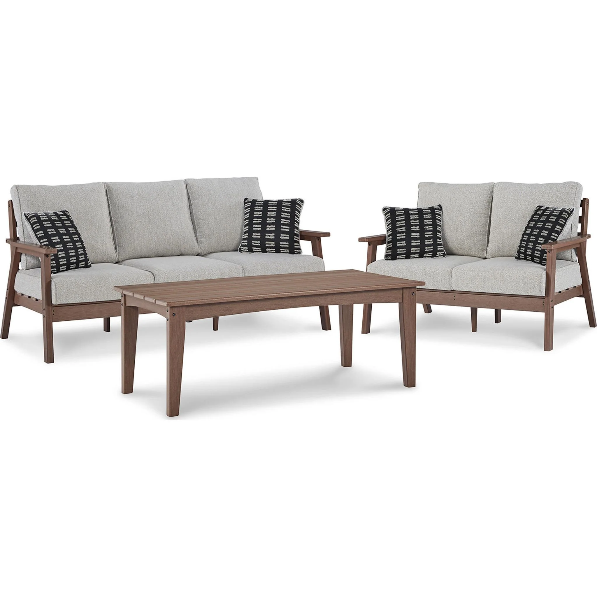 Emmeline 3 Piece Outdoor Seating - Brown/Beige