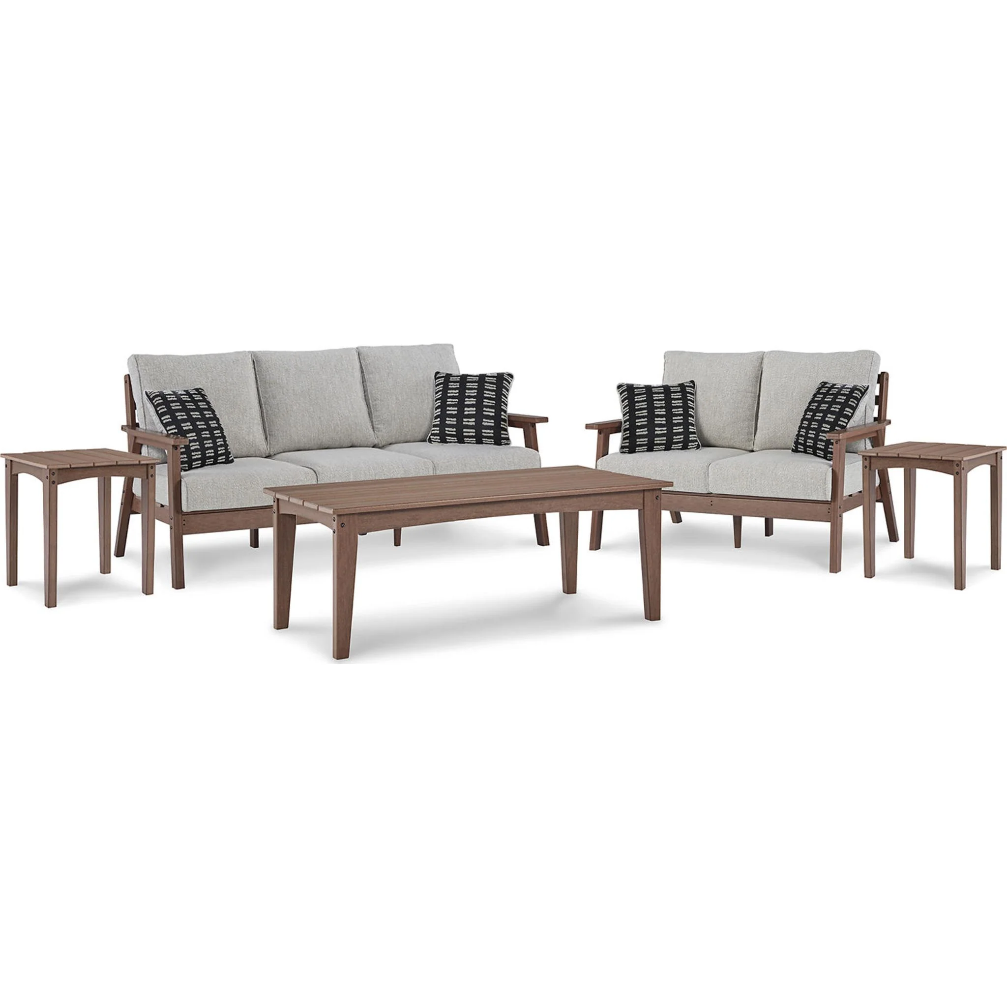 Emmeline 5 Piece Outdoor Seating - Brown/Beige