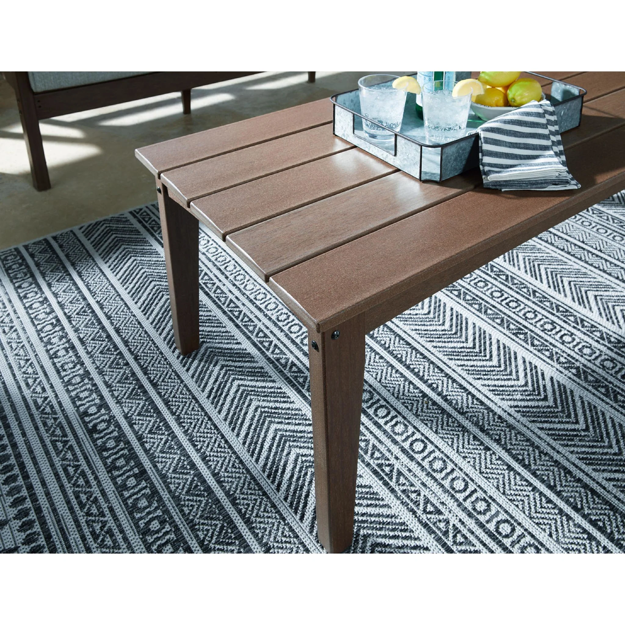 Emmeline Outdoor Coffee Table - Brown - Image 4