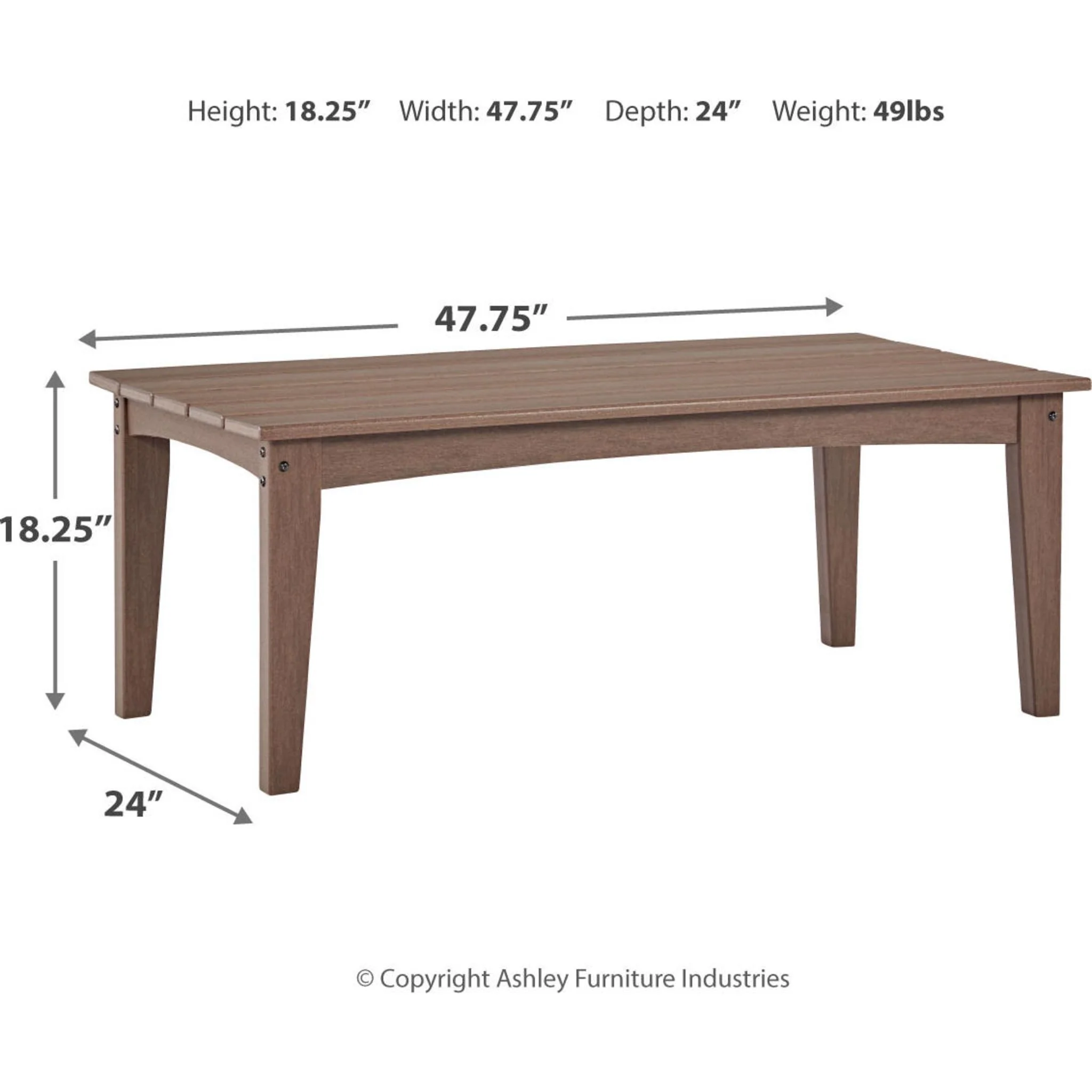 Emmeline Outdoor Coffee Table - Brown - Image 5