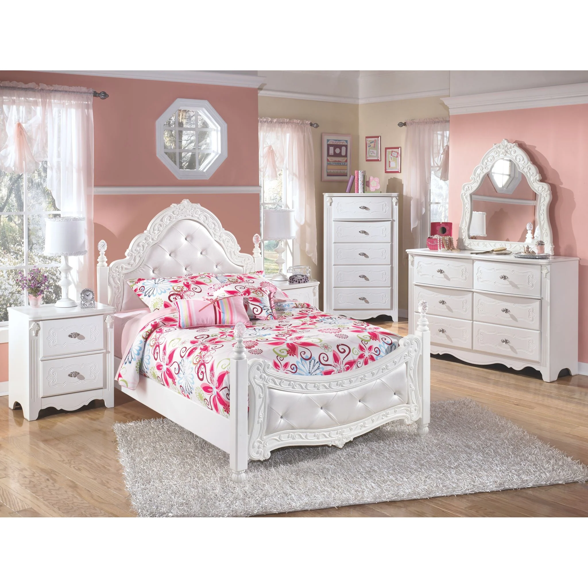 Exquisite Full Poster Bed - White - Image 3