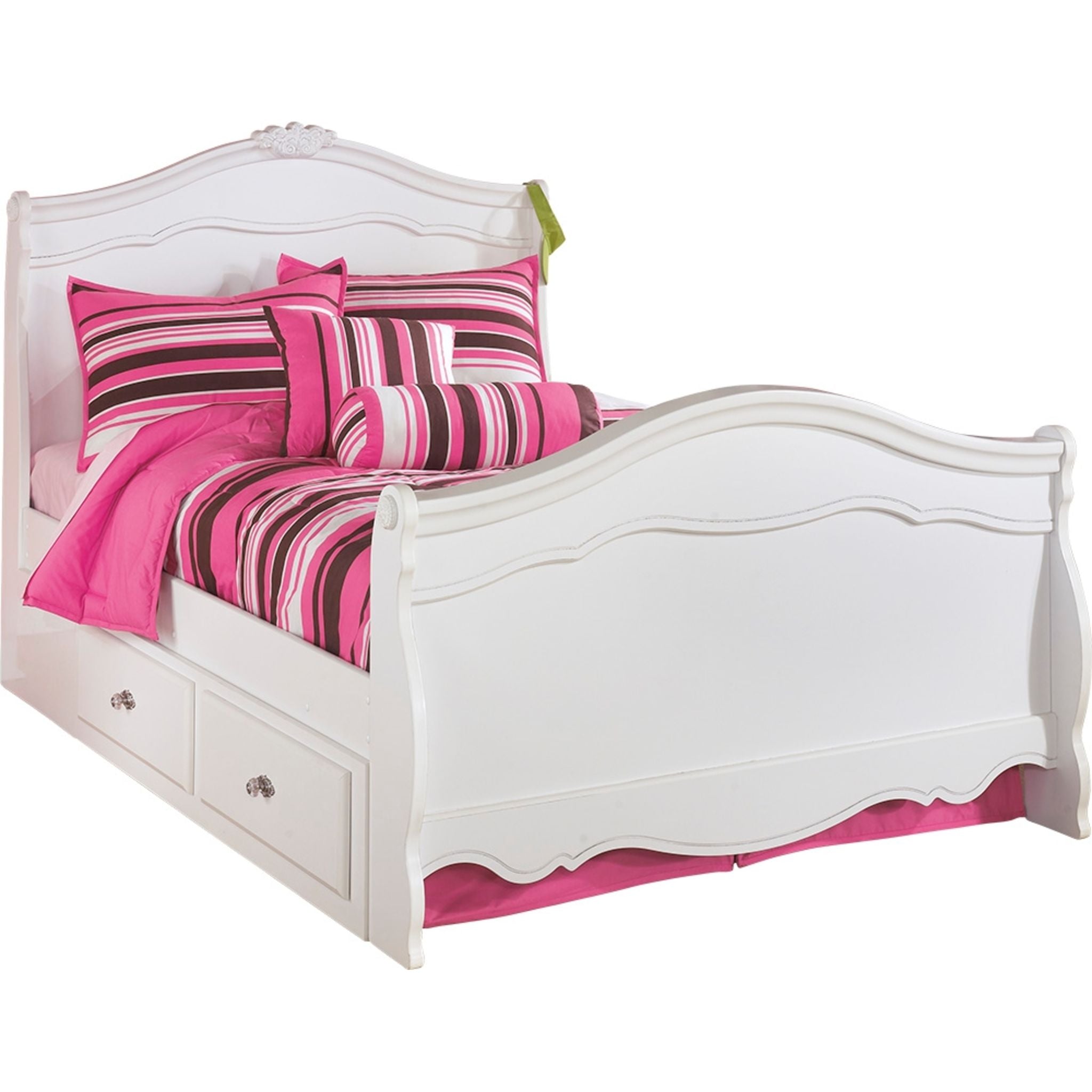 Exquisite Full Sleigh Bed - White