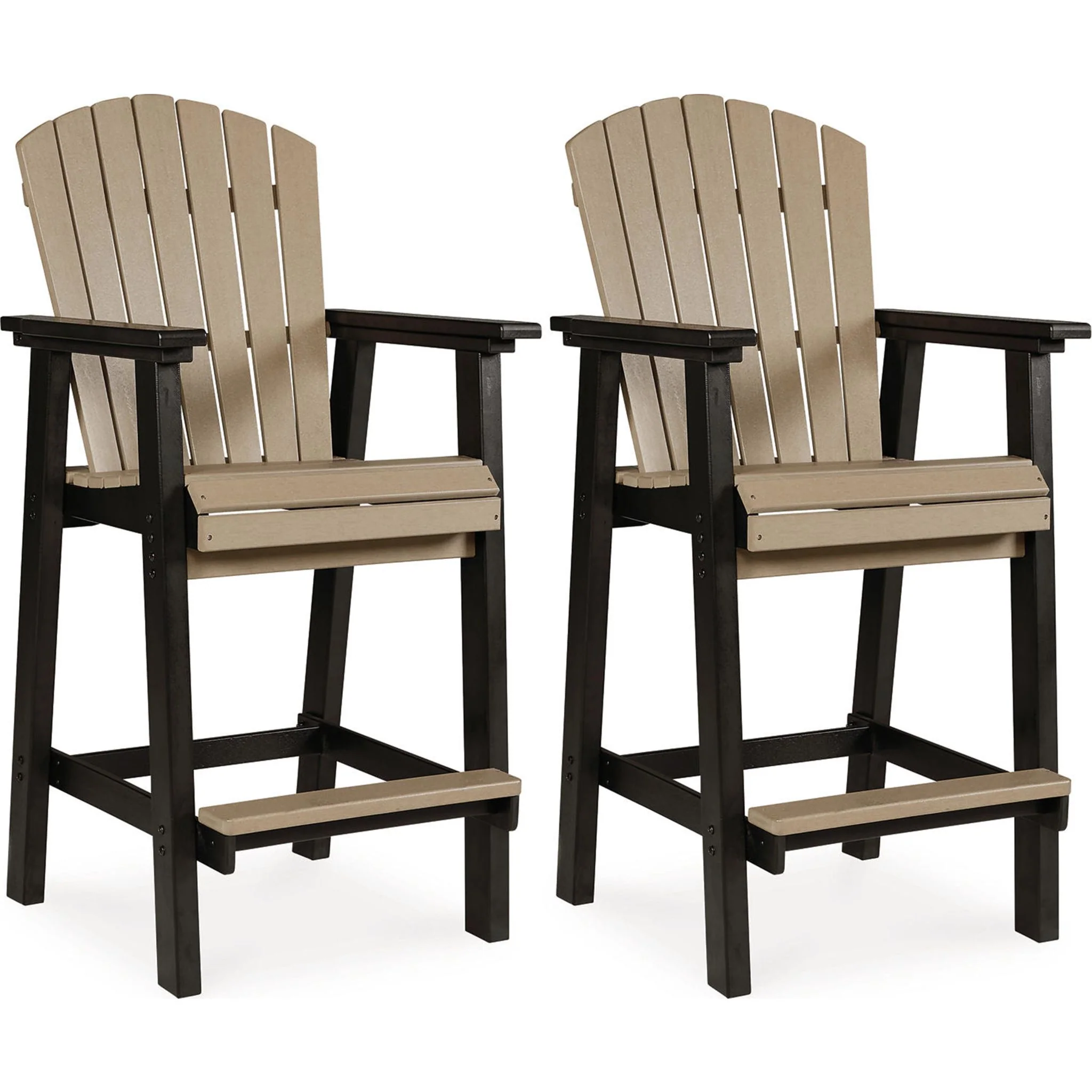 Fairen Trail Outdoor Barstool (set of 2) - Black/Driftwood