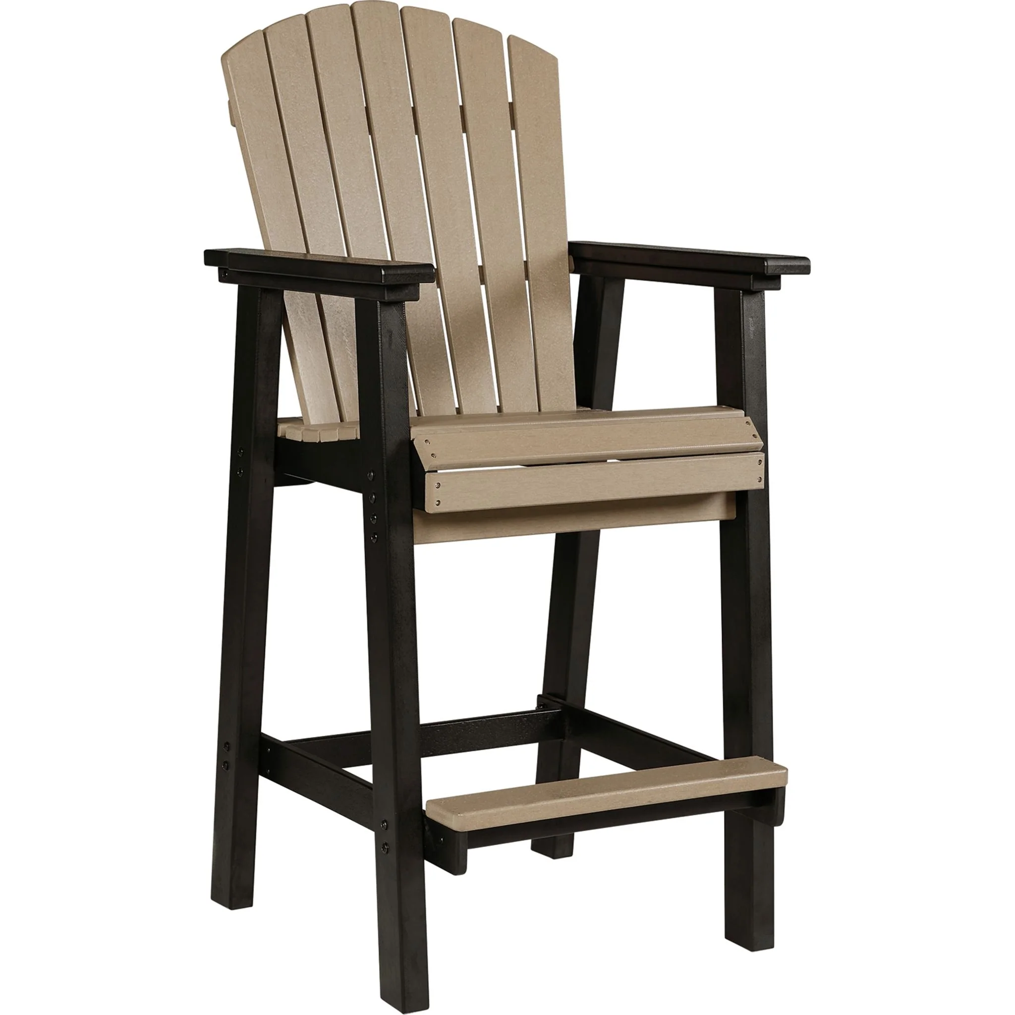 Fairen Trail Outdoor Barstool (set of 2) - Black/Driftwood - Image 6