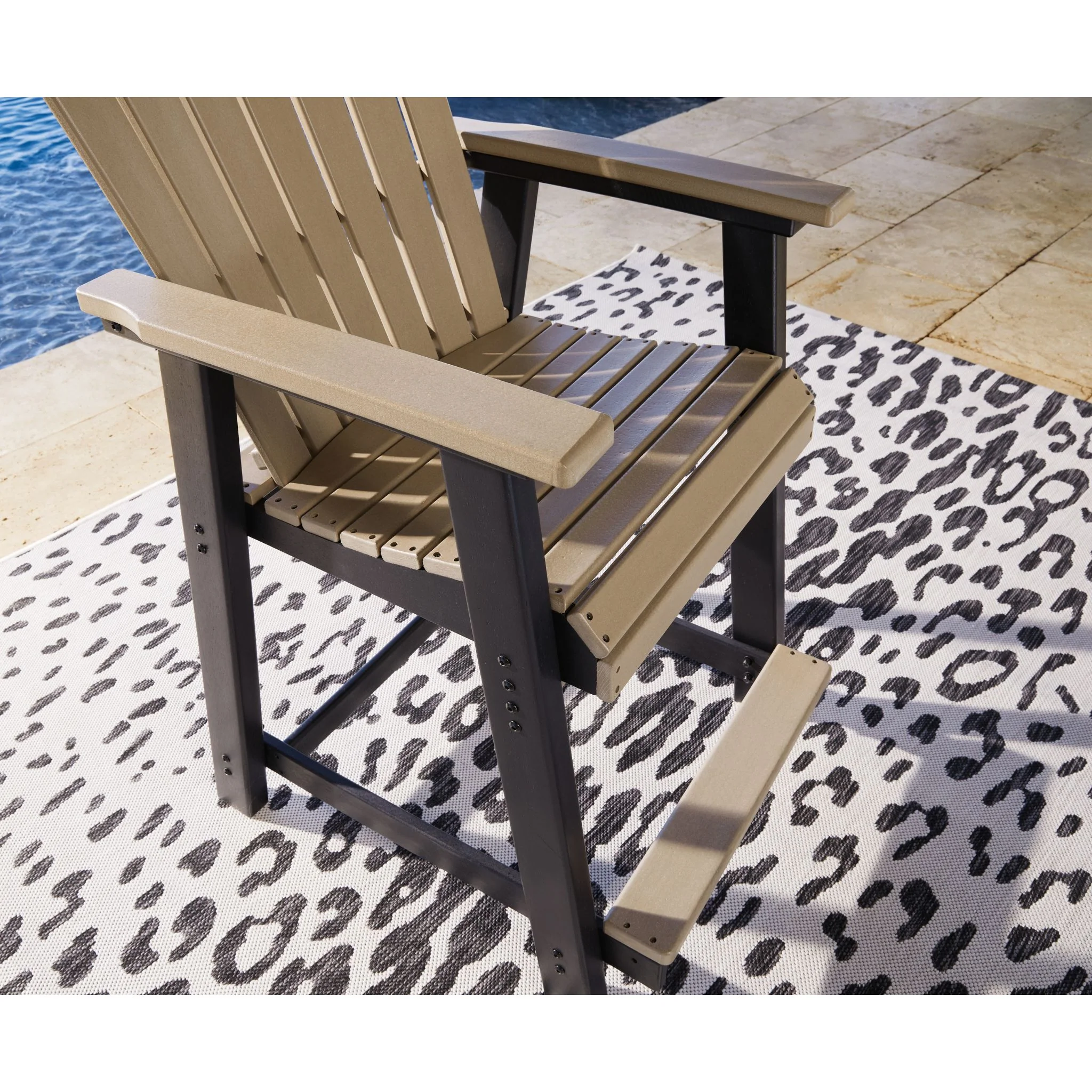 Fairen Trail Outdoor Counter Height Stool (set of 2) - Black/Driftwood - Image 8