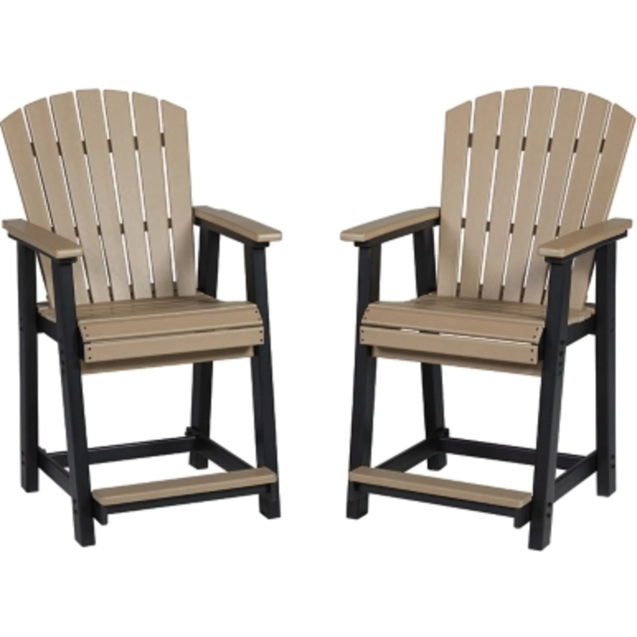 Fairen Trail Outdoor Counter Height Stool (set of 2) - Black/Driftwood - Image 9