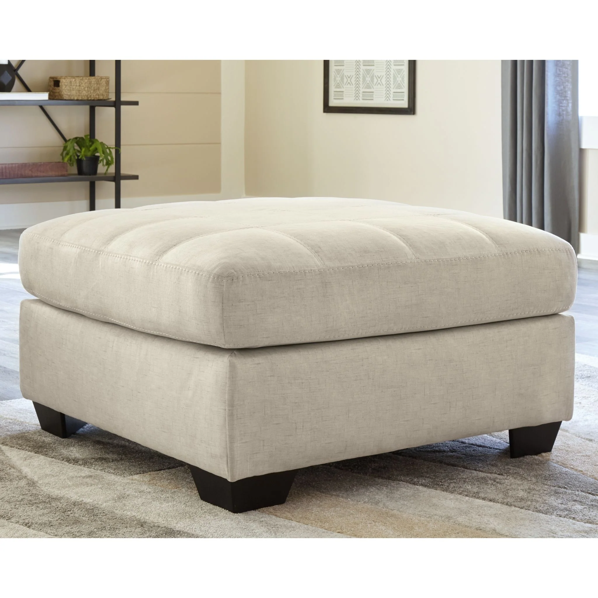 Falkirk Oversized Accent Ottoman - Parchment - Image 2
