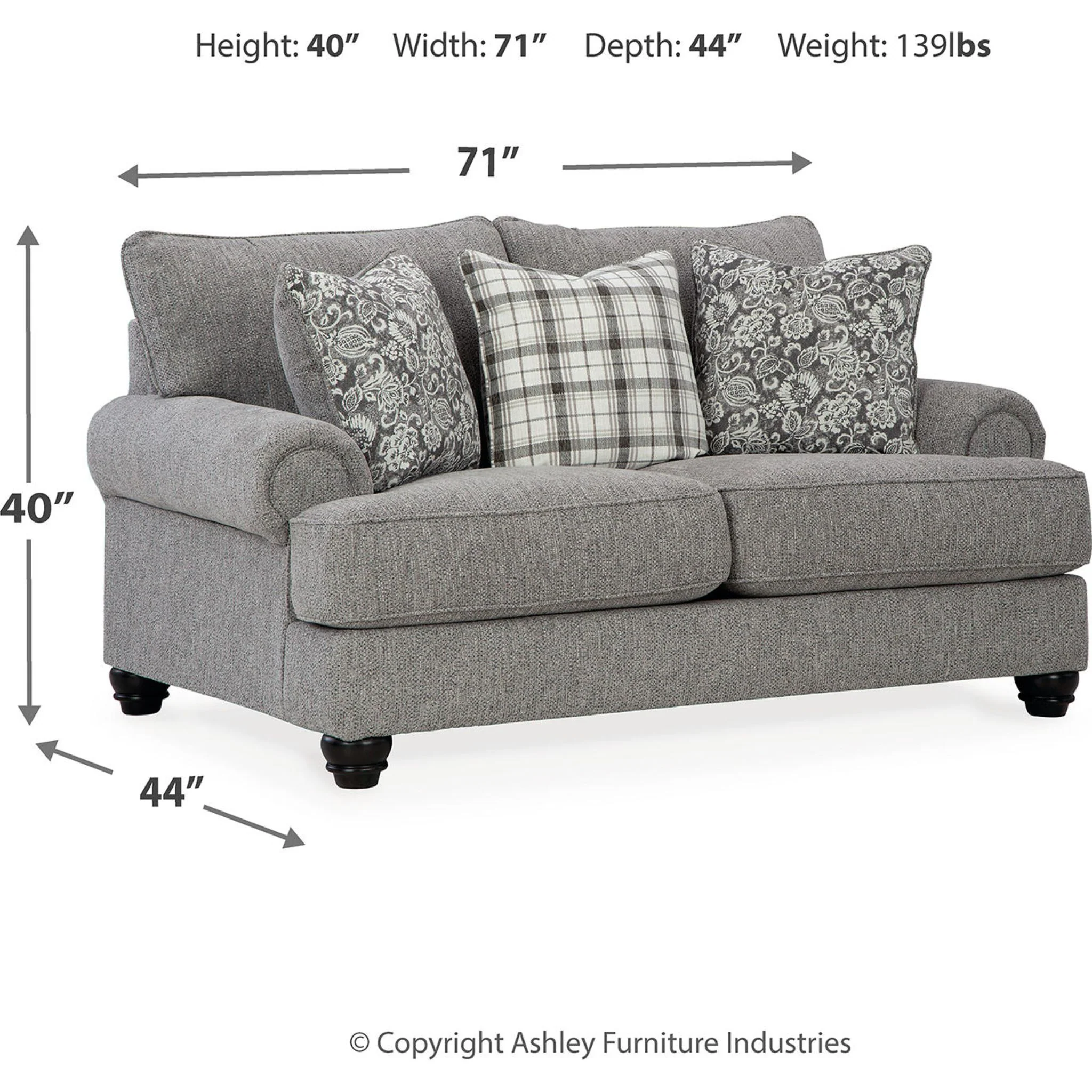 Fall River Loveseat - Mineral - Image 3