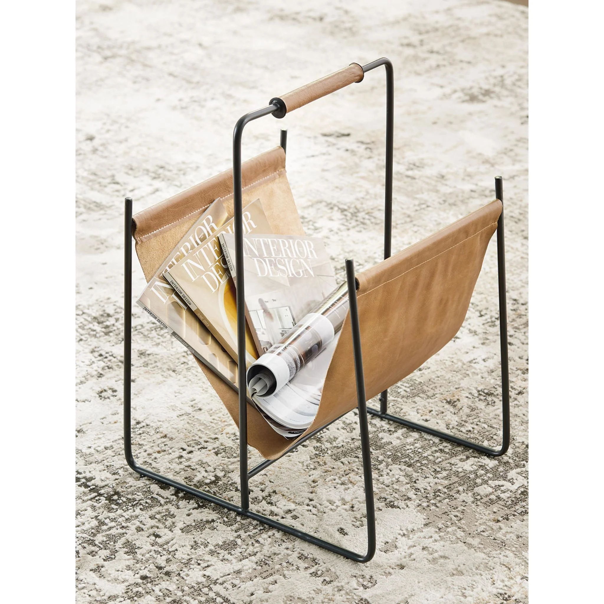 Faronworth Magazine Rack - Brown/Black - Image 9