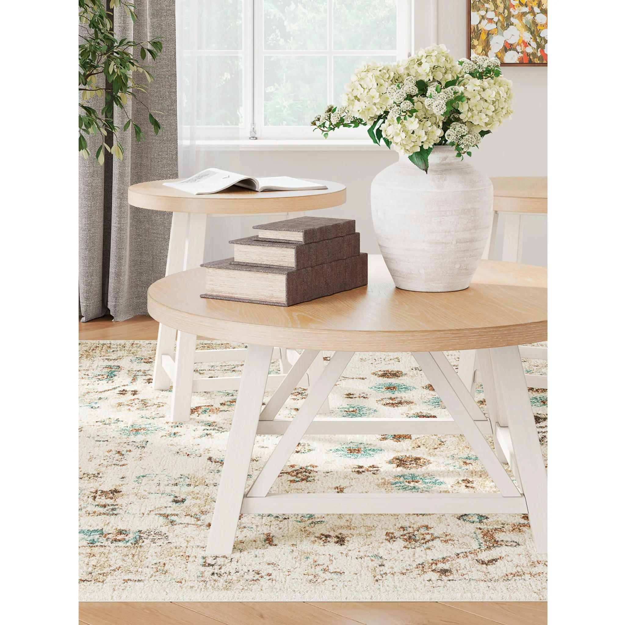Fawndell 3 Pack Tables - Antique White/Brown - Image 15