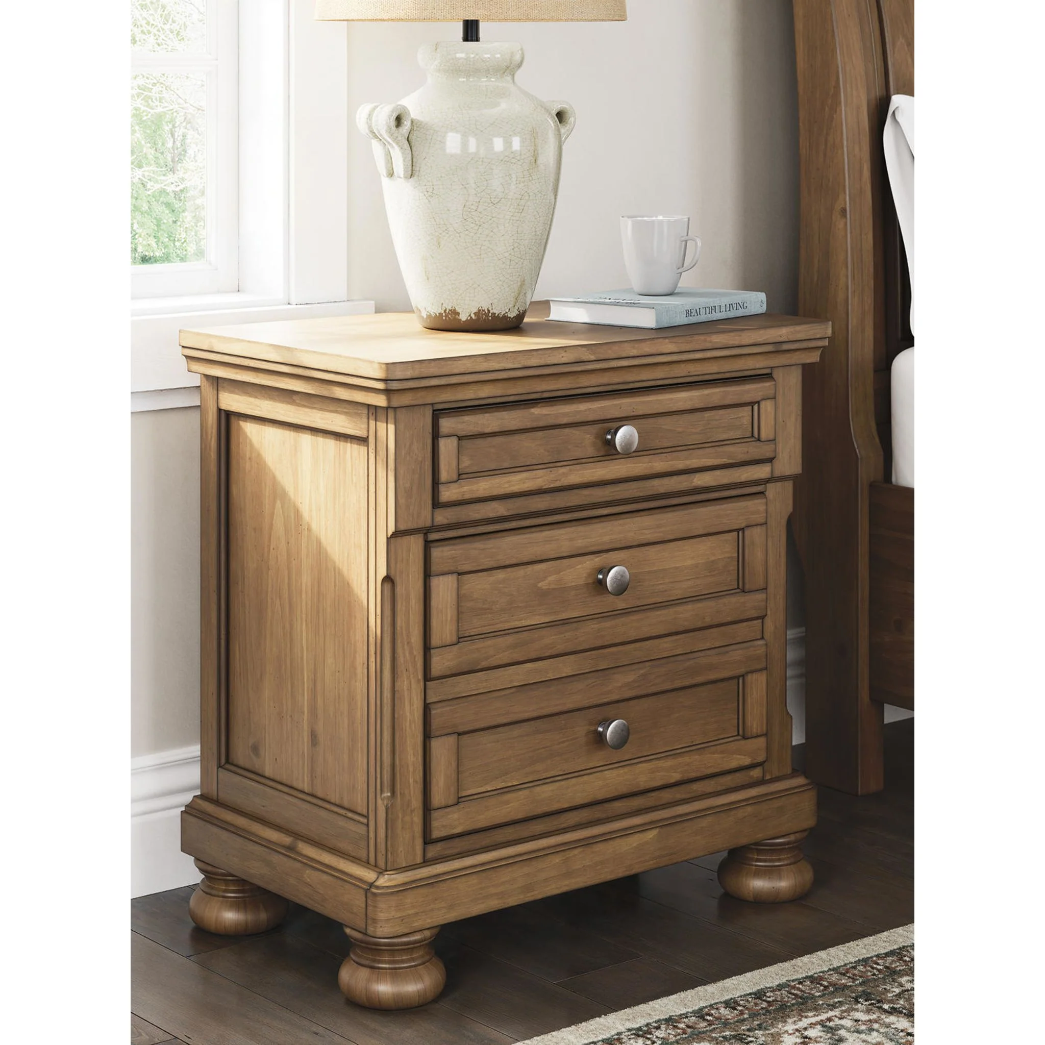 Feddinger 6 Piece Sleigh Storage Bedroom - Medium Brown - Image 30