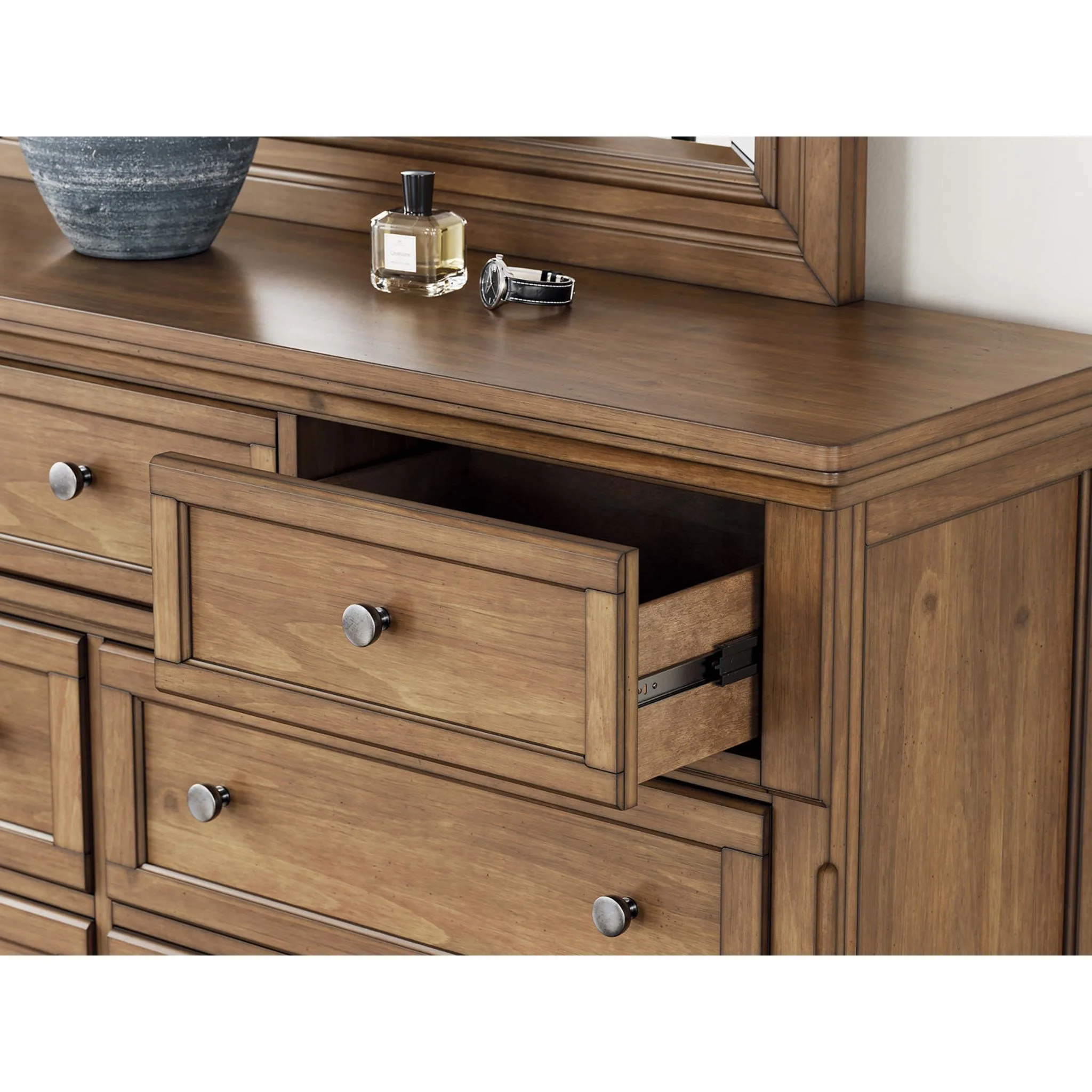 Feddinger 6 Piece Sleigh Storage Bedroom - Medium Brown - Image 6