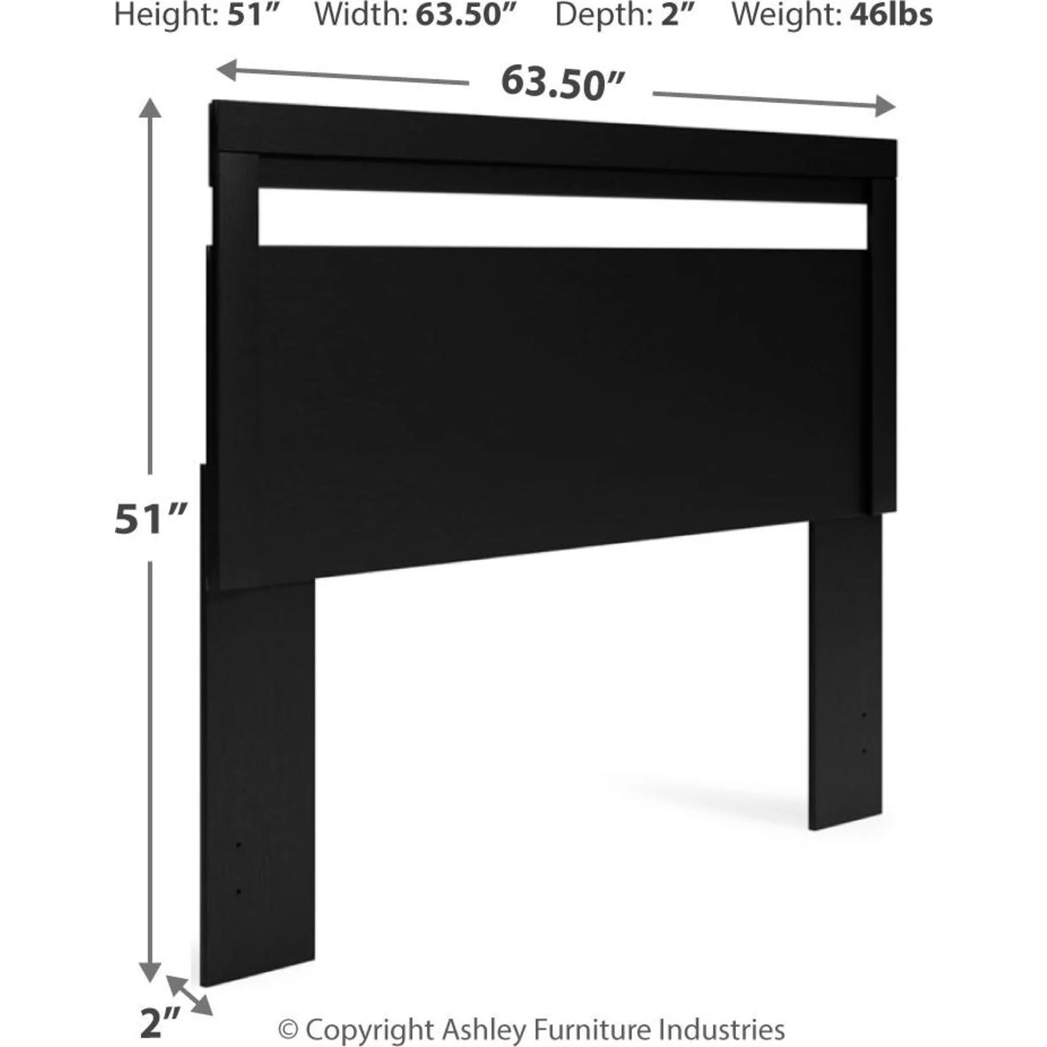 Finch Queen Panel Headboard - Black - Image 7