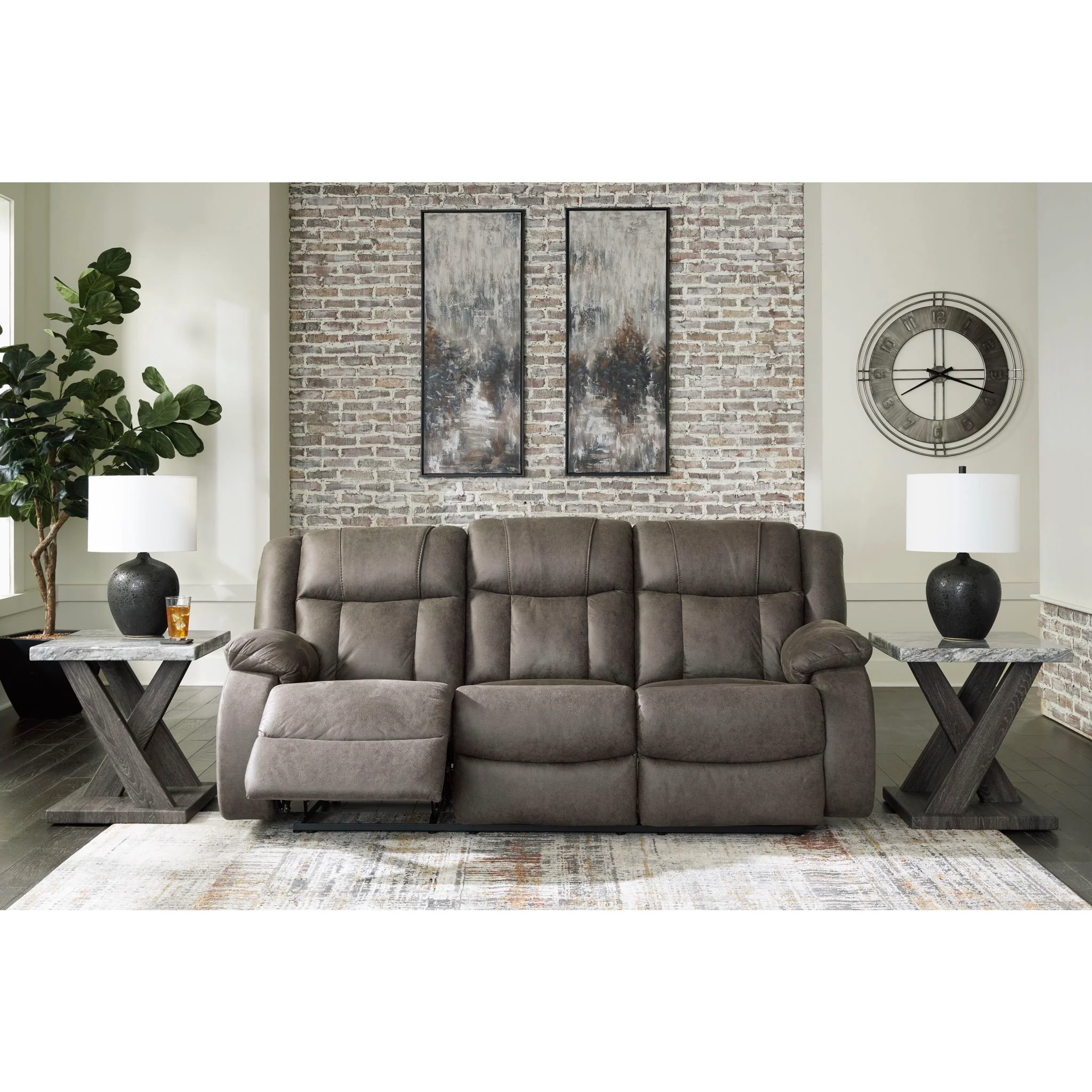 First Base Reclining Sofa - Gunmetal - Image 3