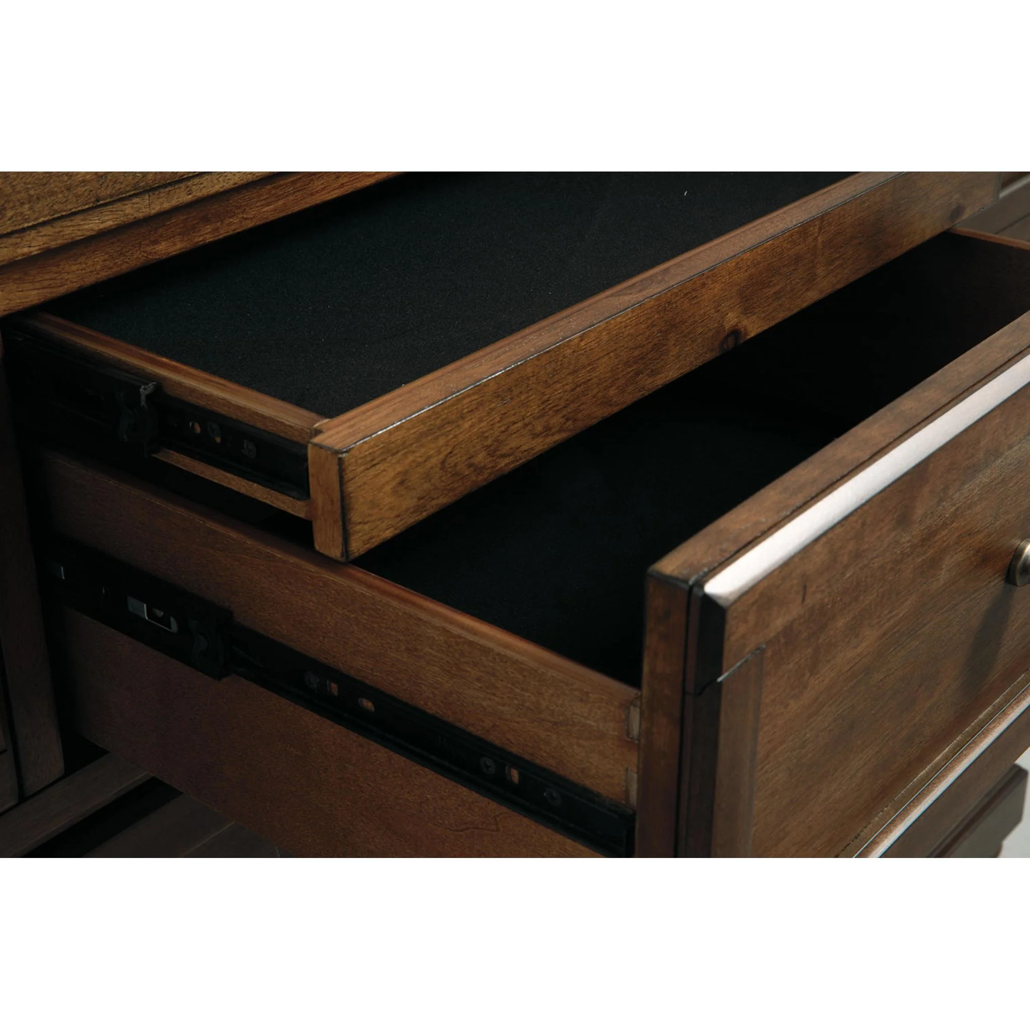 Flynnter 5 Piece Queen Storage Bedroom - Medium Brown - Image 14