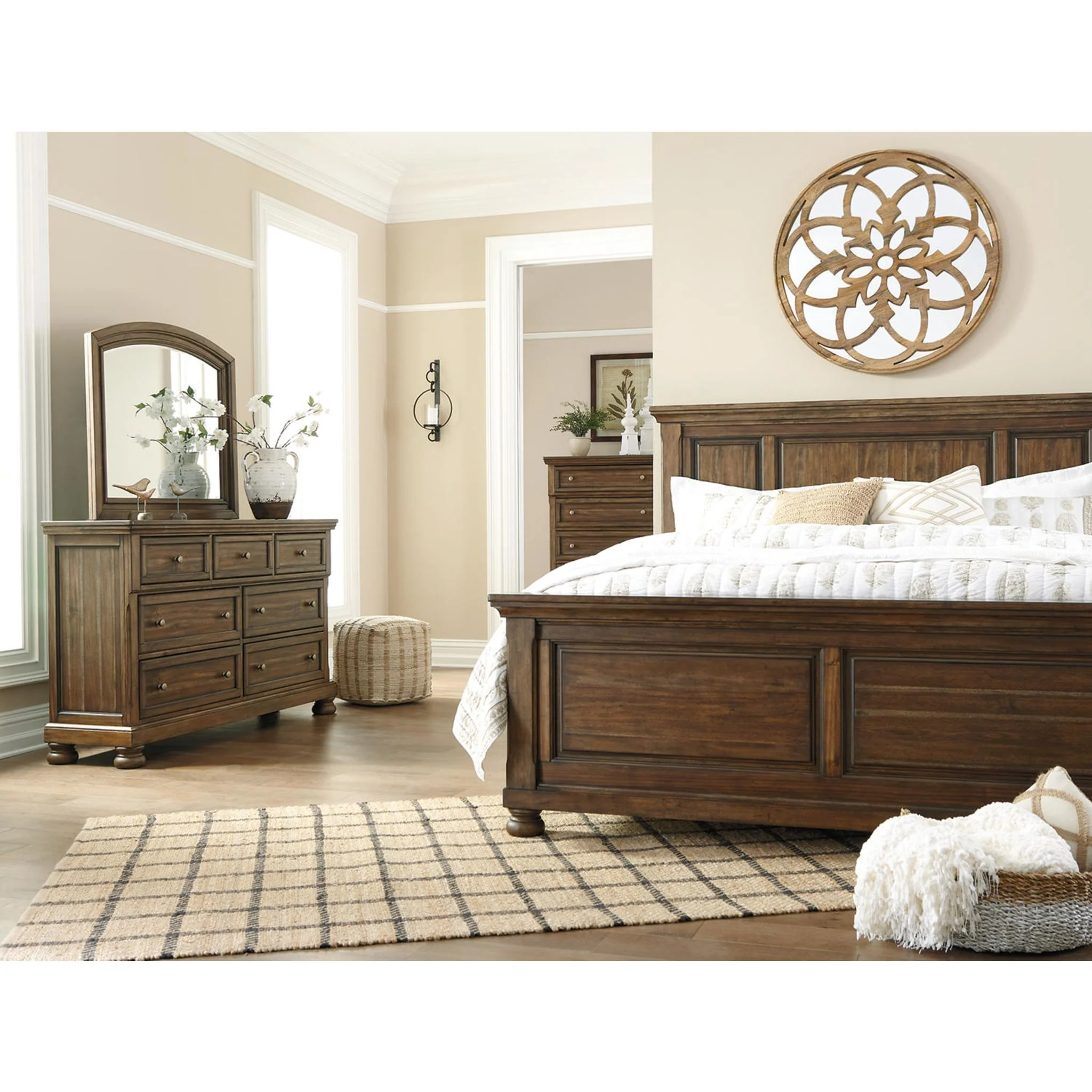 Flynnter Dresser and Mirror - Medium Brown - Image 27