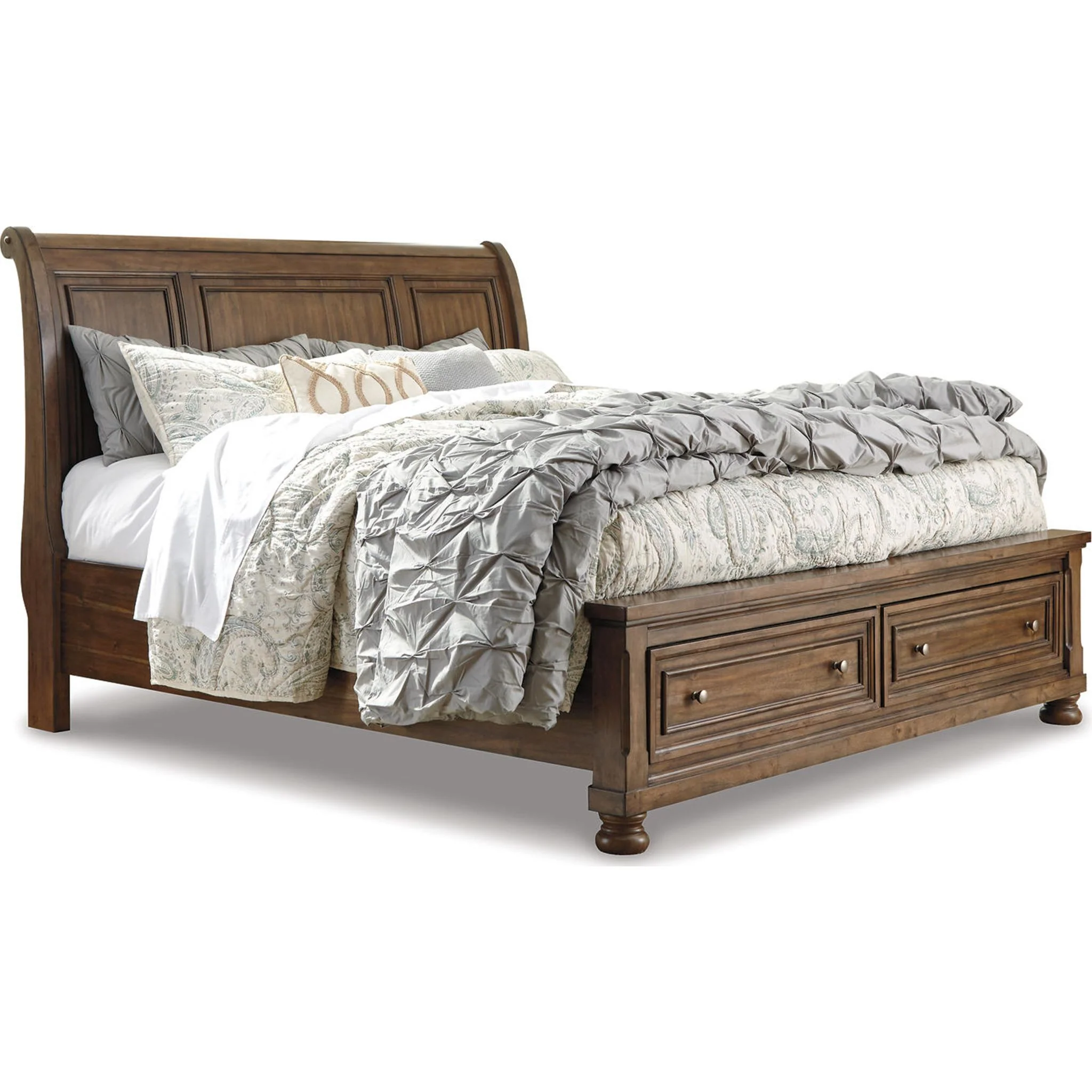 Flynnter Sleigh Storage Bed - Medium Brown - Image 11