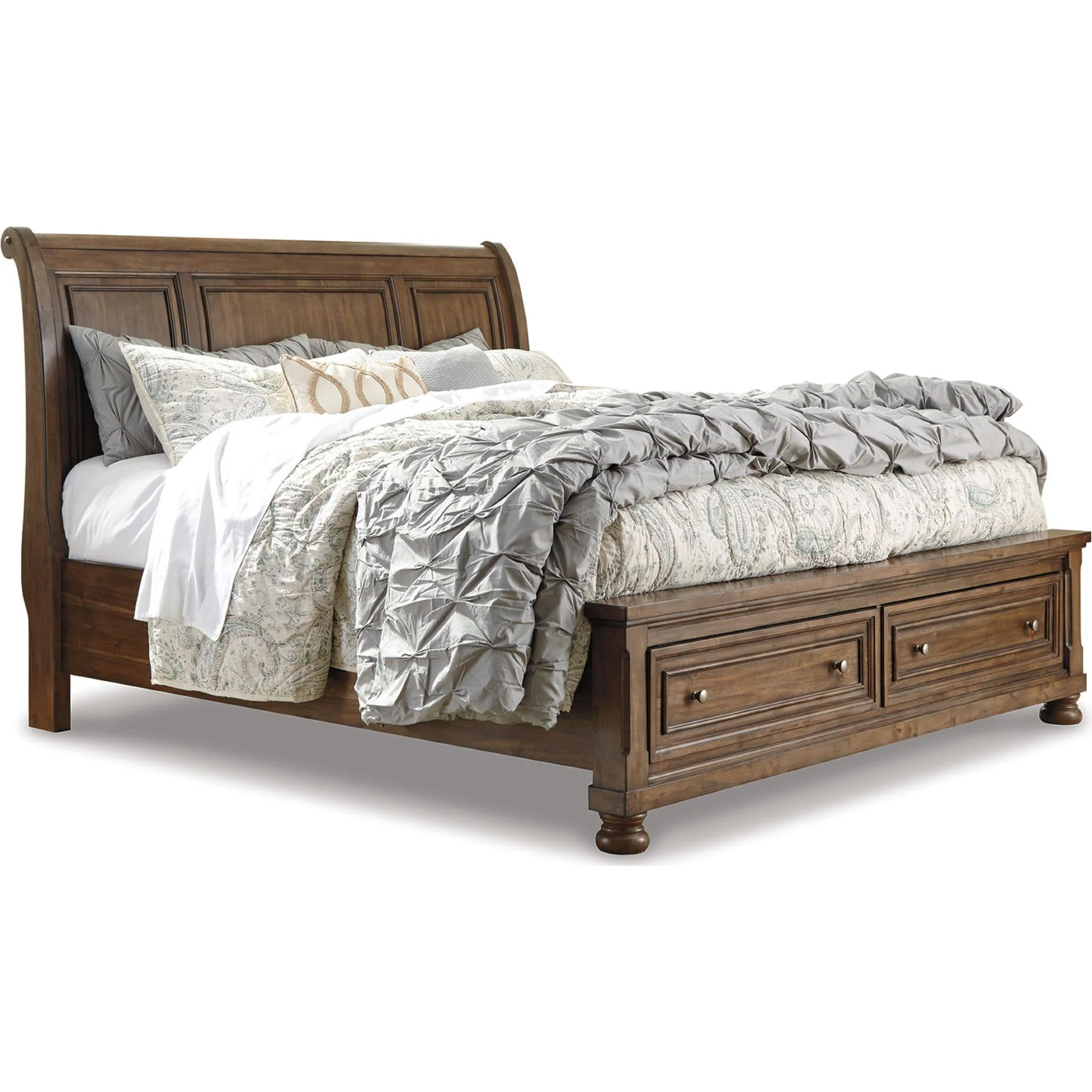 Flynnter Sleigh Storage Bed - Medium Brown - Image 28
