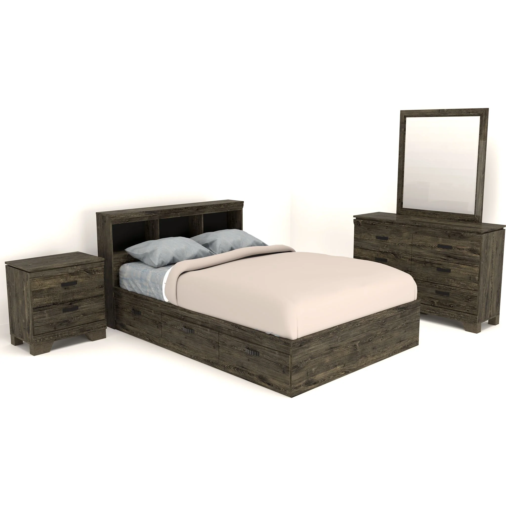 Fontana 6 Piece Storage Bedroom - Alabaster Oak - Image 7