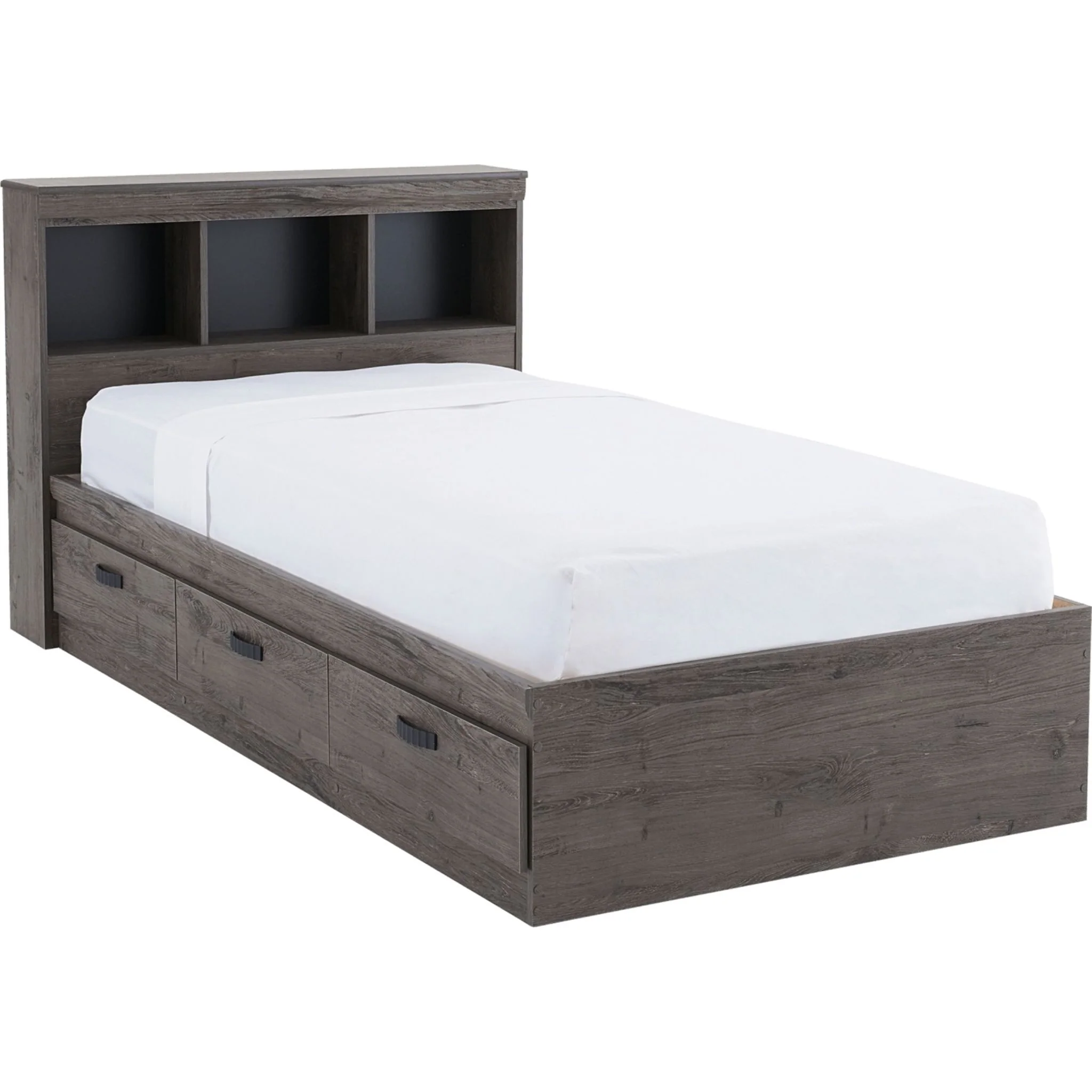 Fontana Bookcase Mates Bed - Alabaster Oak