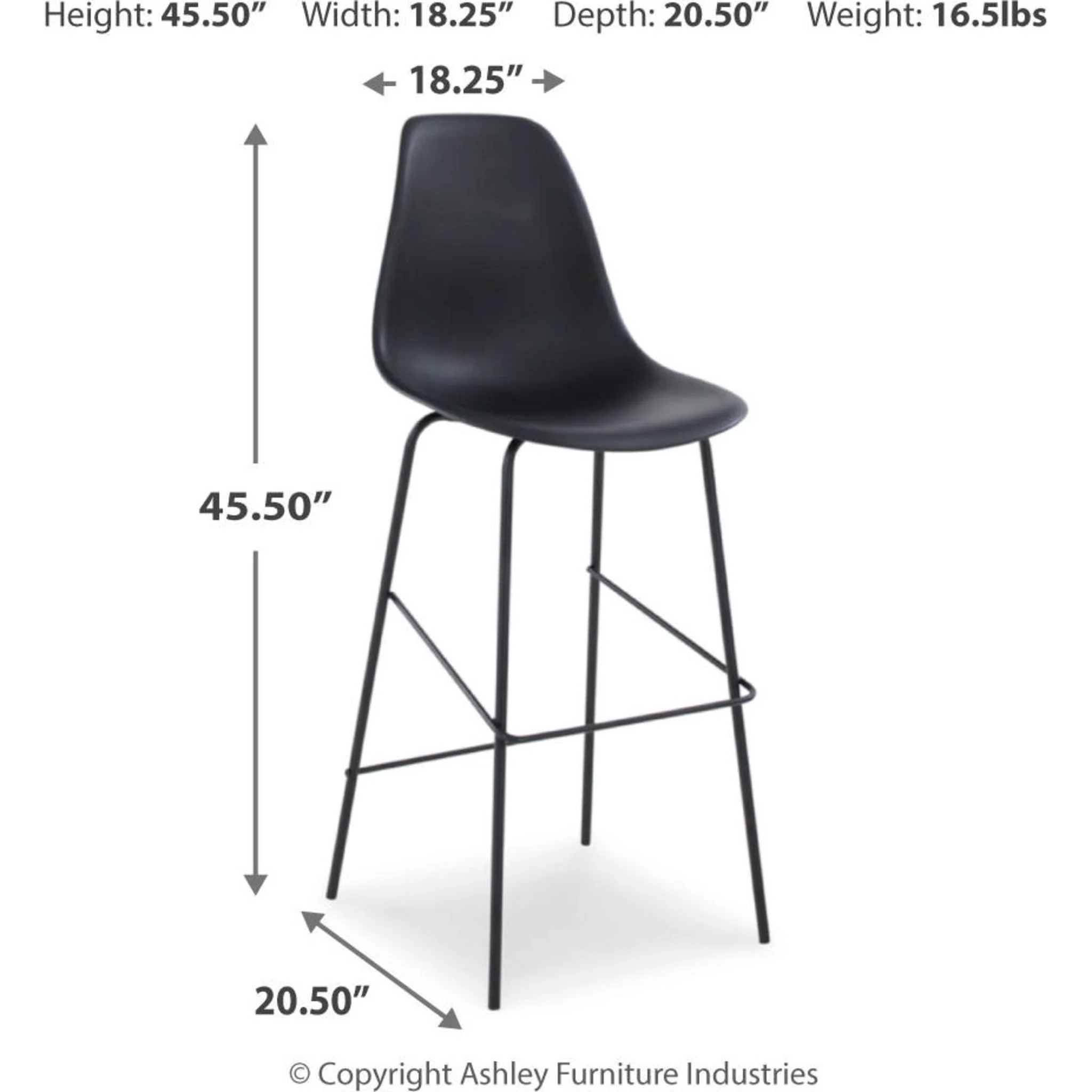 Forestead Bar Height Stool - Black - (D130-130) - Image 11