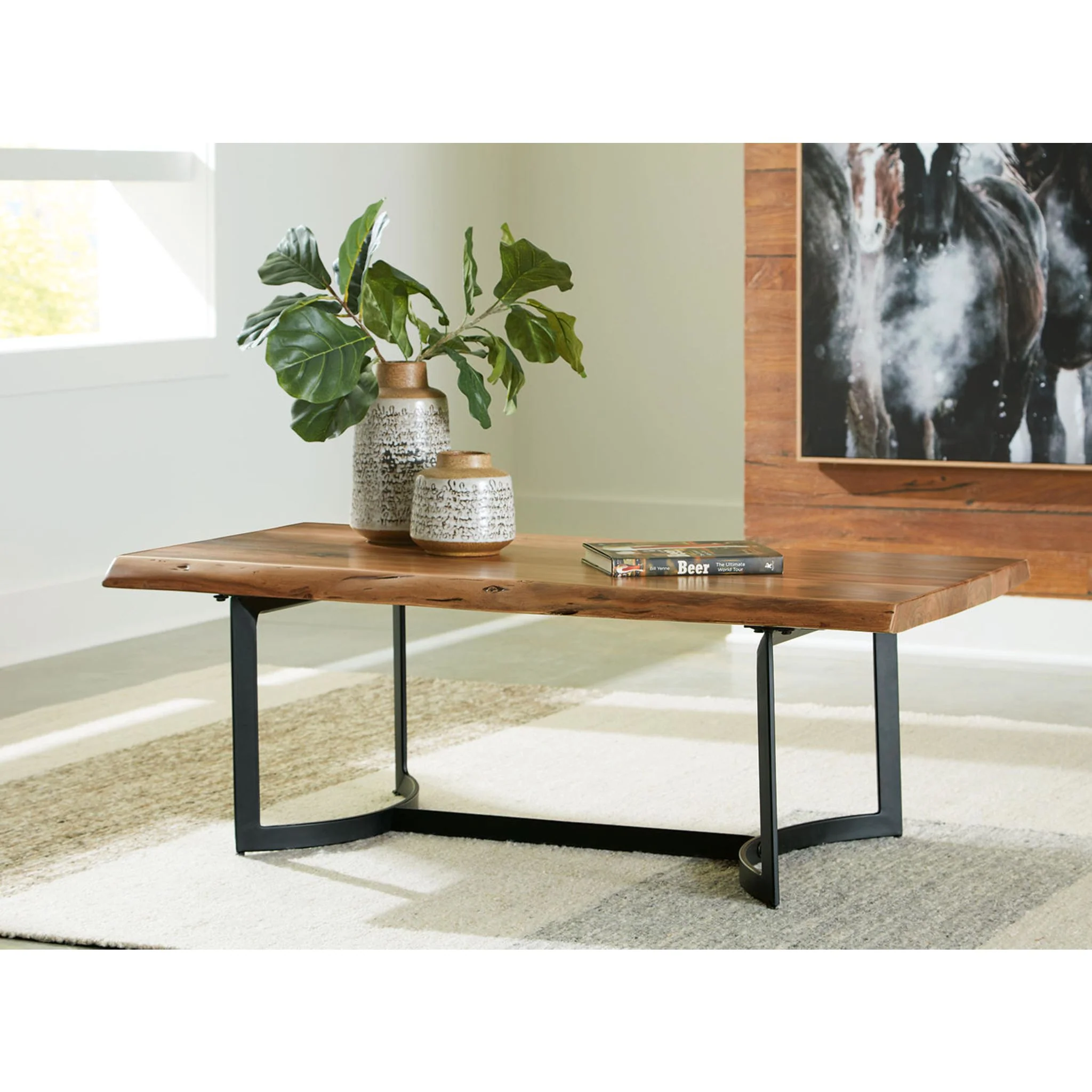 Fortmaine Coffee Table - Brown/Black - Image 10