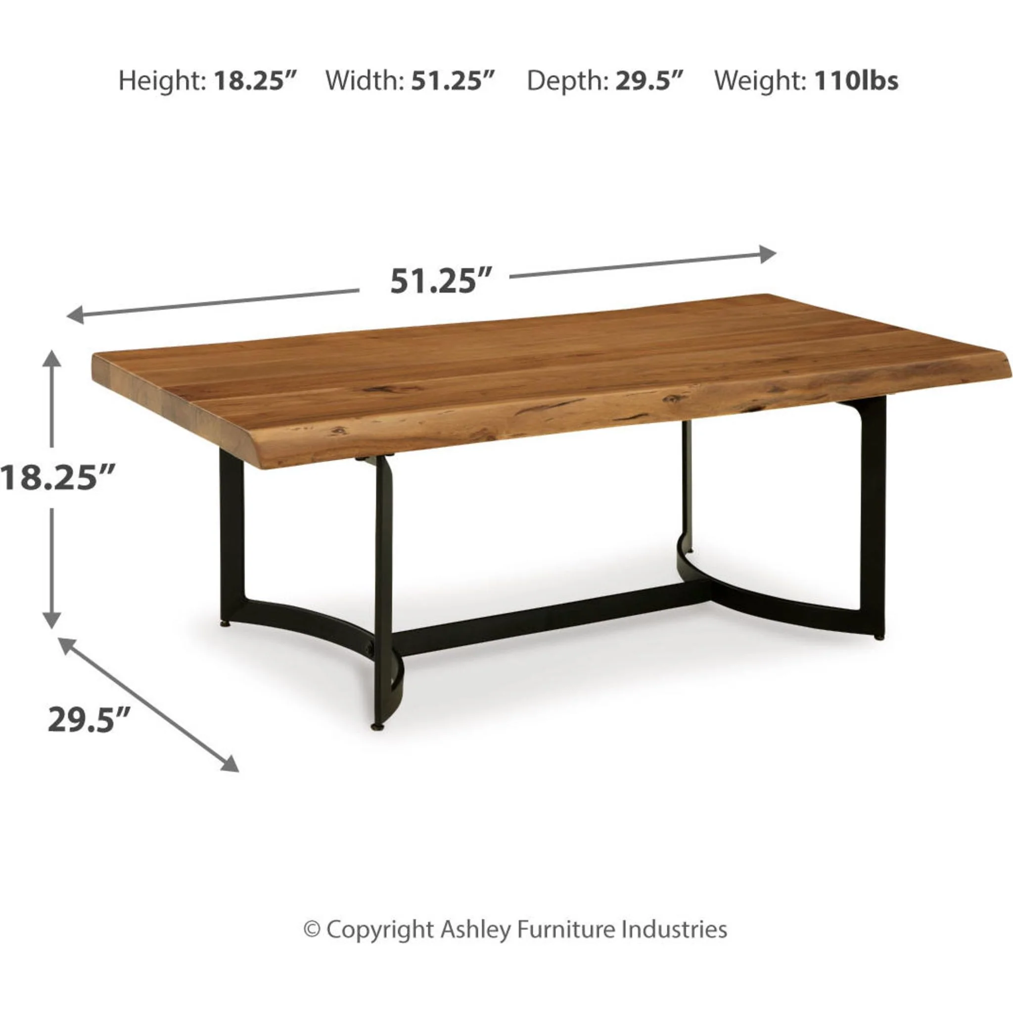 Fortmaine Coffee Table - Brown/Black - Image 3