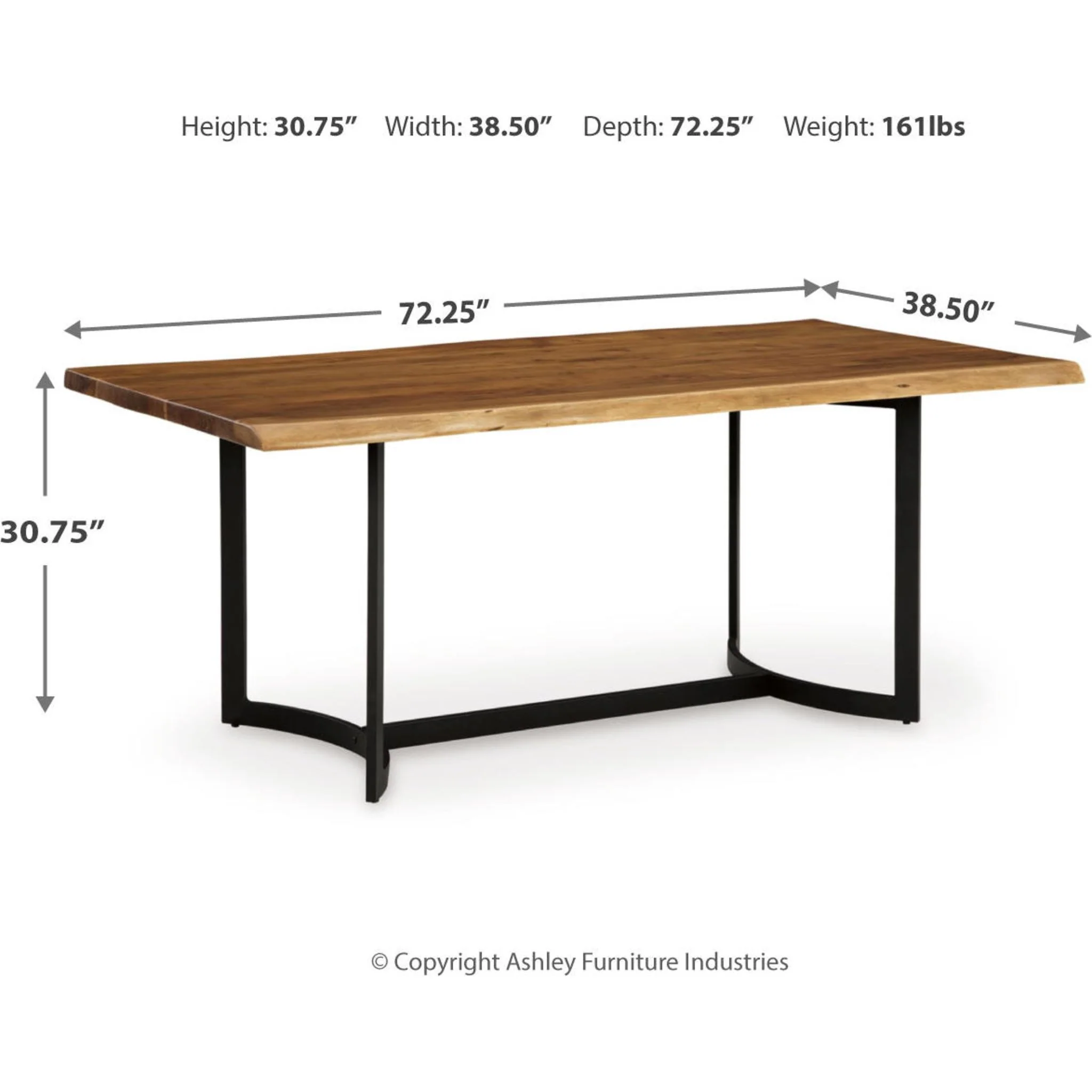 Fortmaine Dining Table - Brown/Black - (D872-25) - Image 5