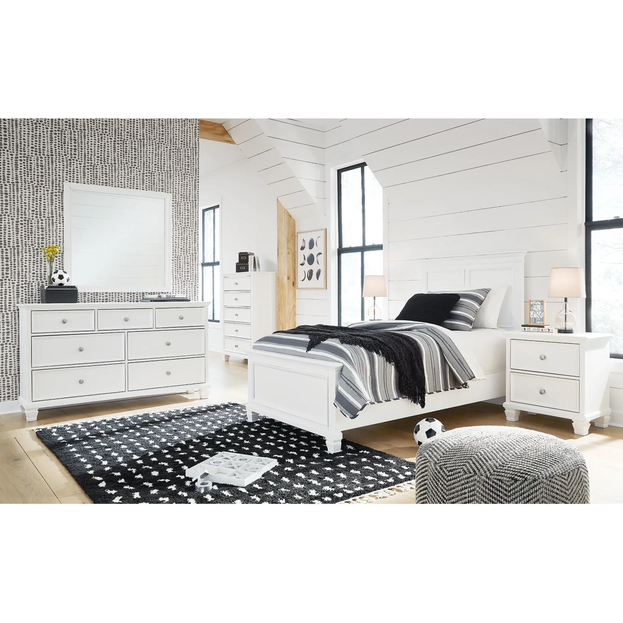 Fortman 6 Piece Panel Bedroom - White - Image 14